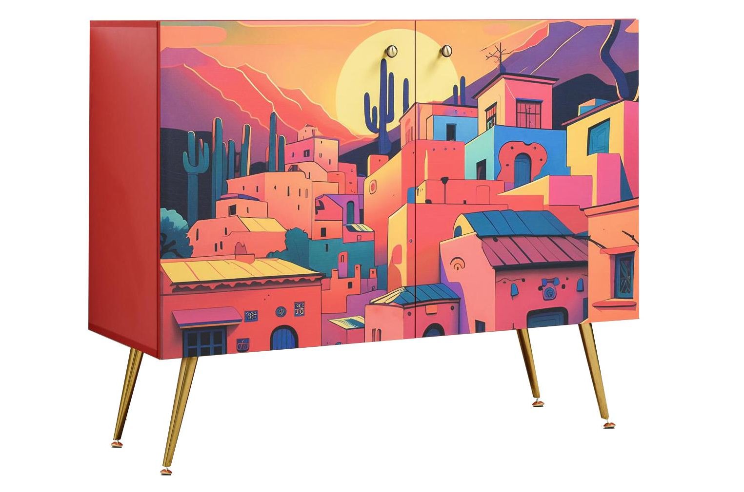 Тумба Кармин 16.230.03 красный / белый