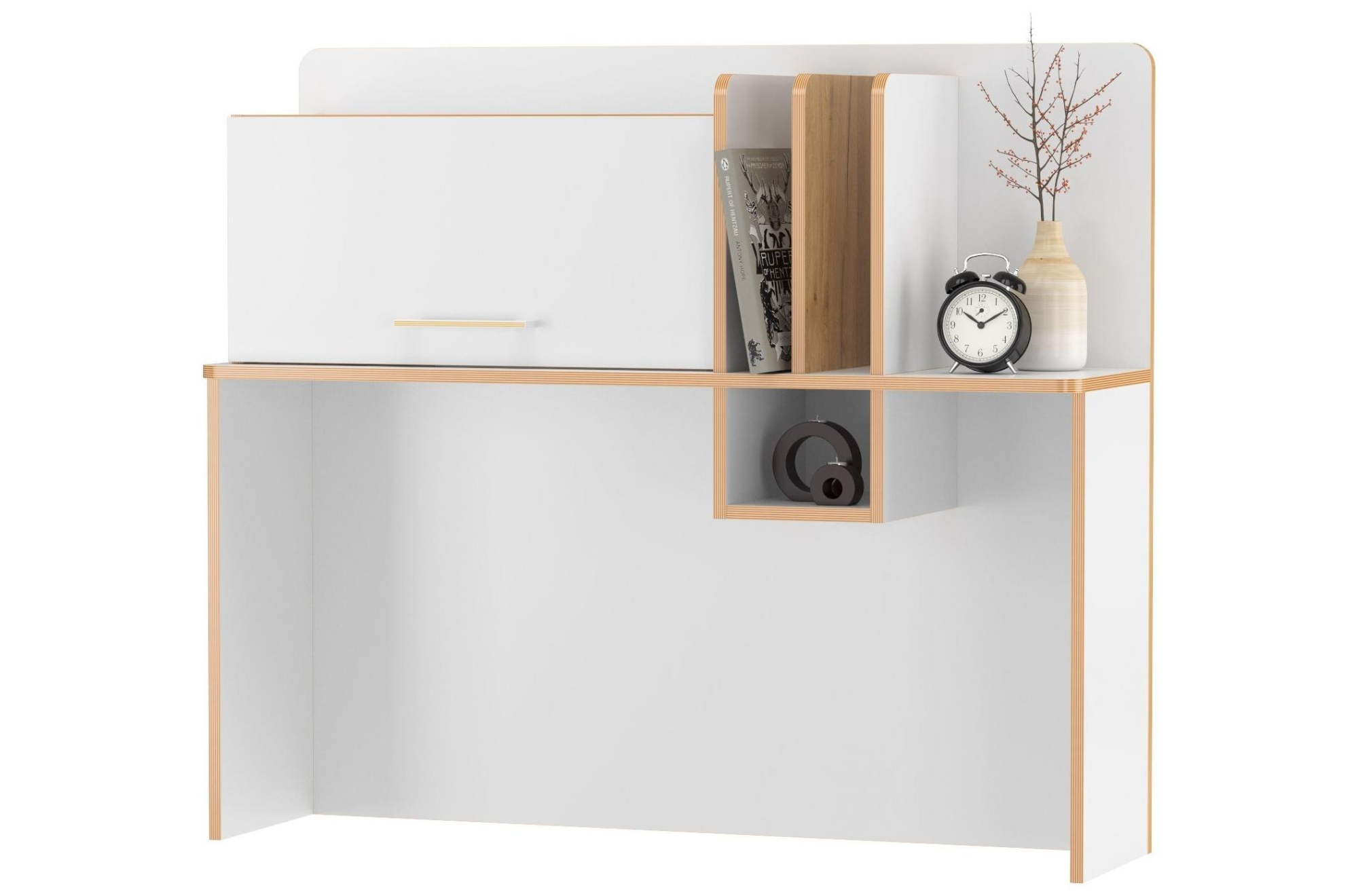 Полка Вуди 10.115 белый премиум / дуб золотой craft