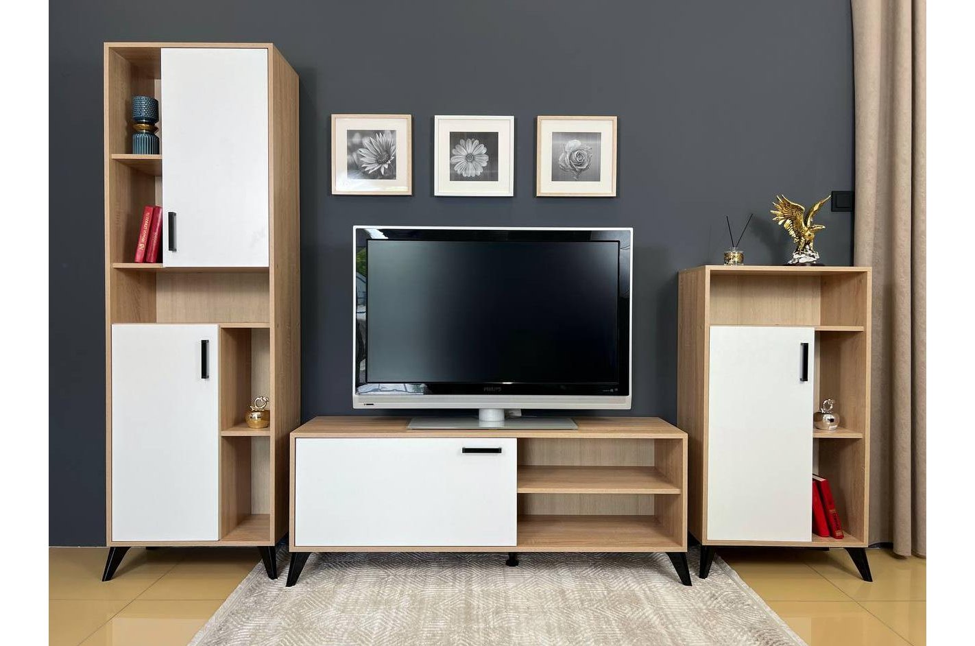 Готовая гостиная Алди дуб сонома / белый