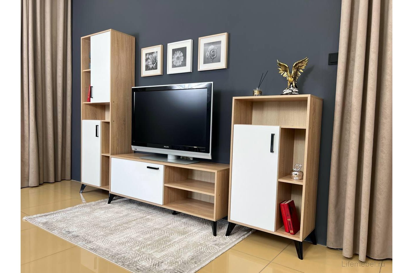 Готовая гостиная Алди дуб сонома / белый