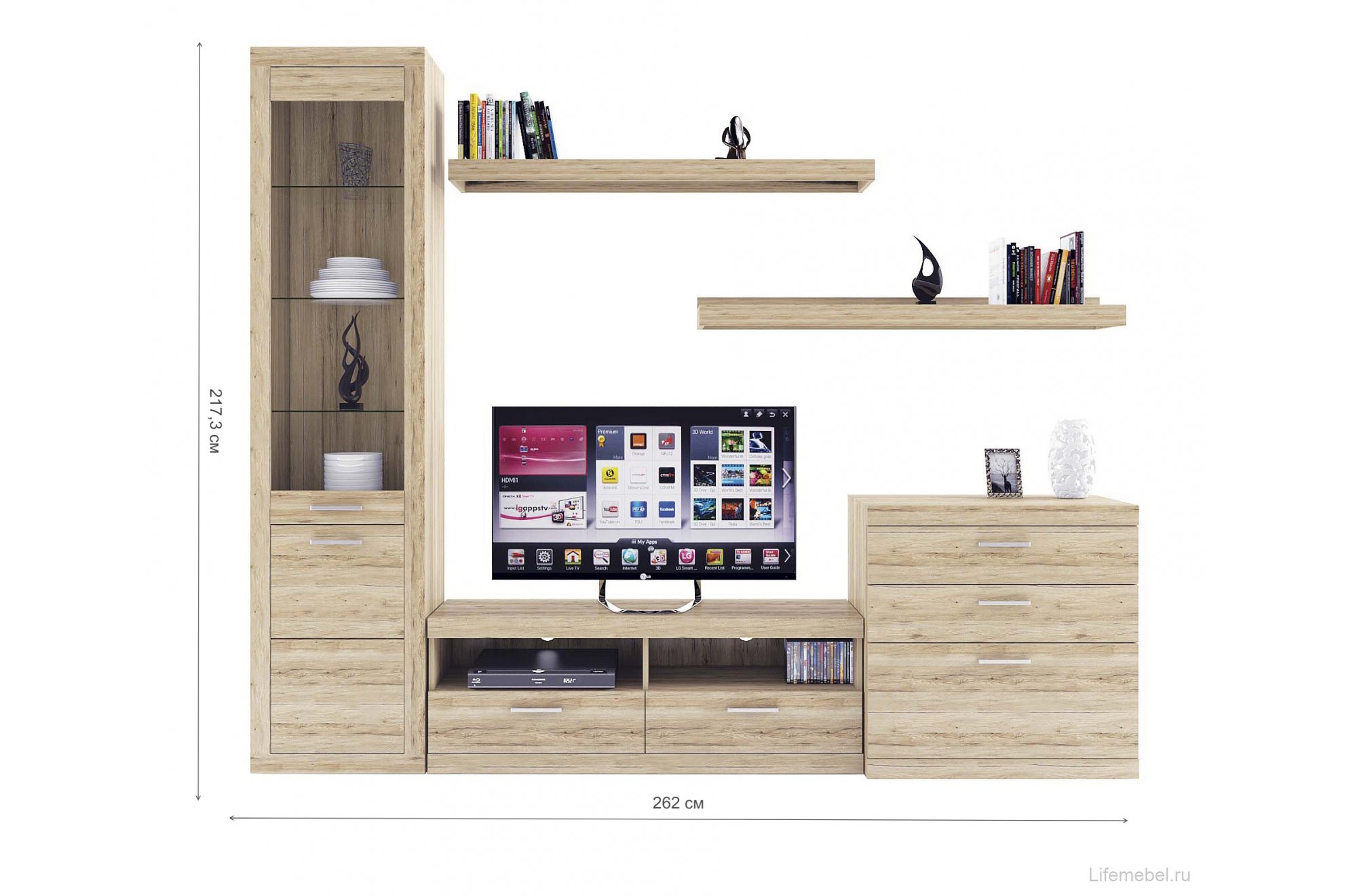 Гостиная Oskar комплектация 6 дуб санремо