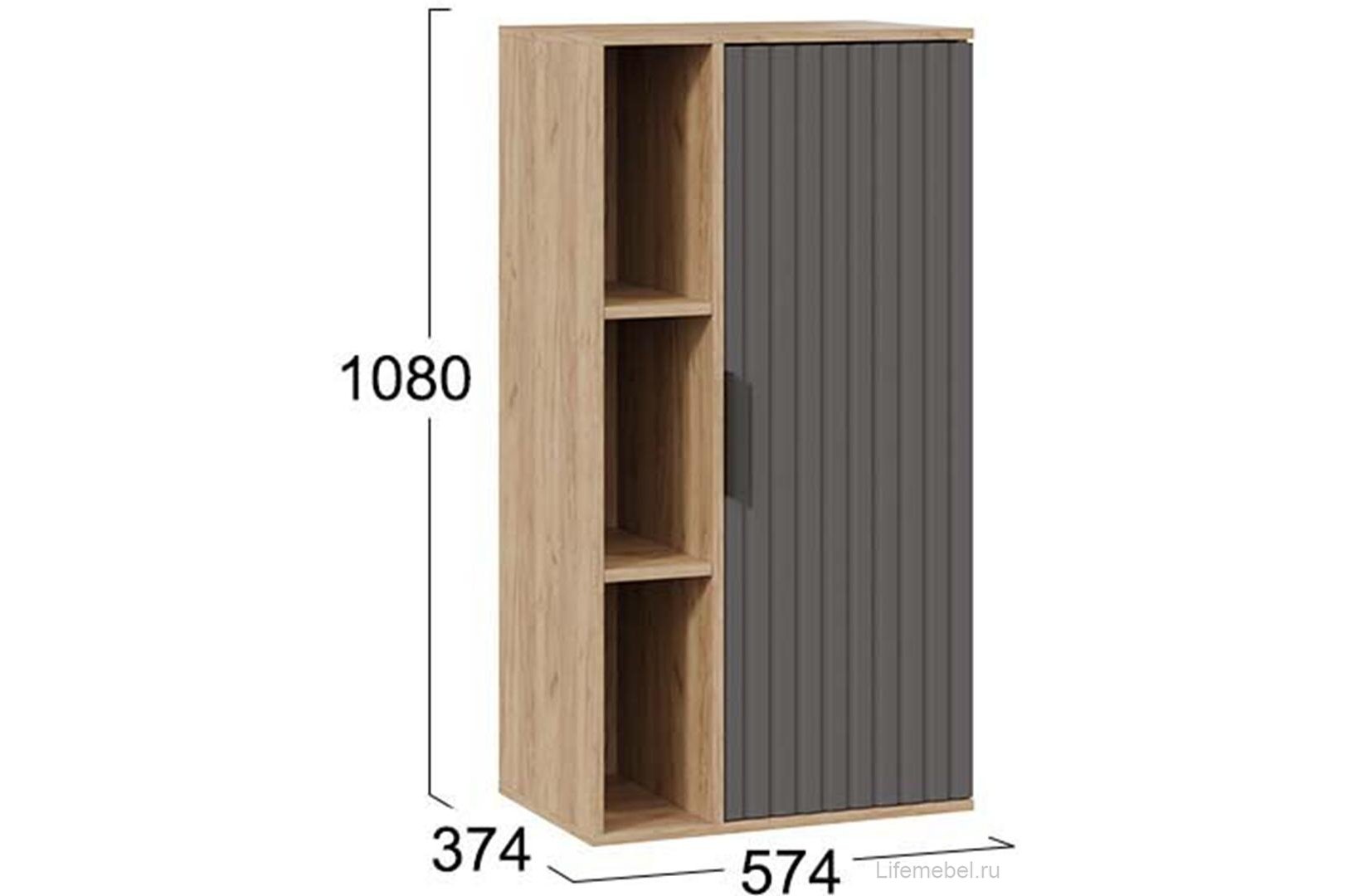 Модульная гостиная Хилтон дуб крафт золотой / графит матовый комплектация 1