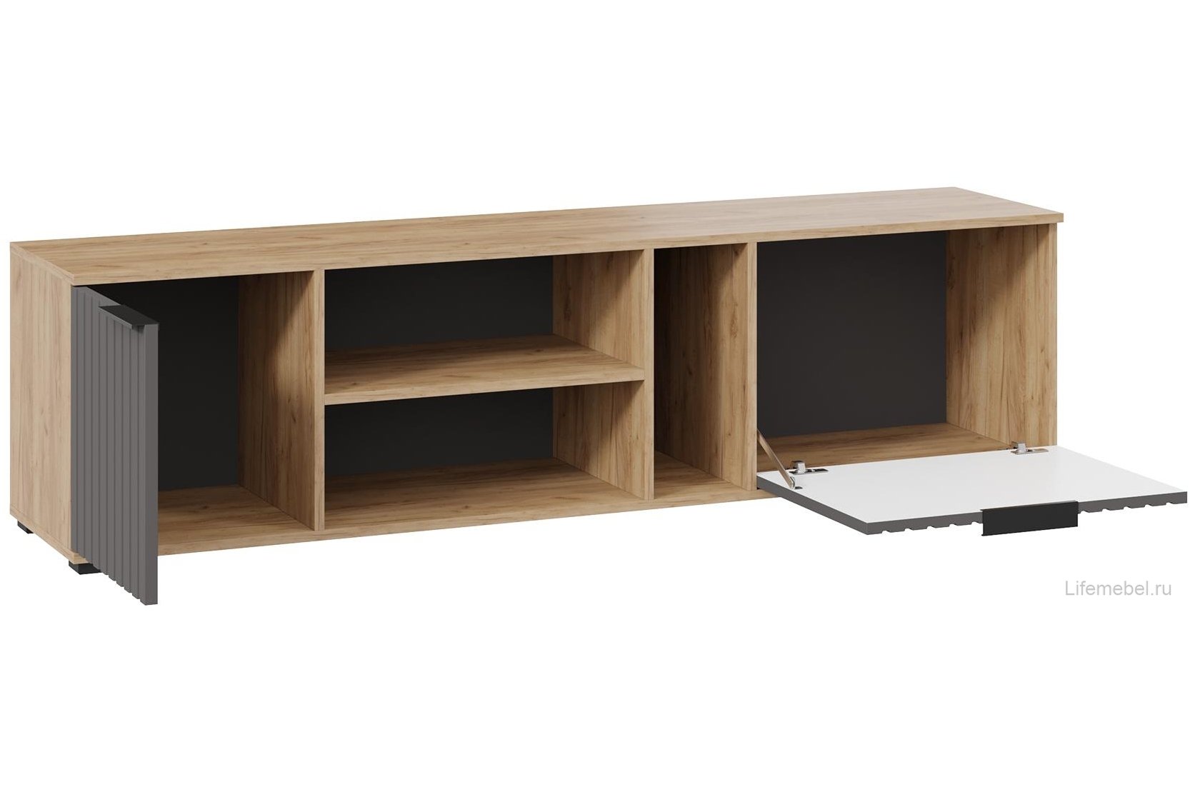 Модульная гостиная Хилтон дуб крафт золотой / графит матовый комплектация 1