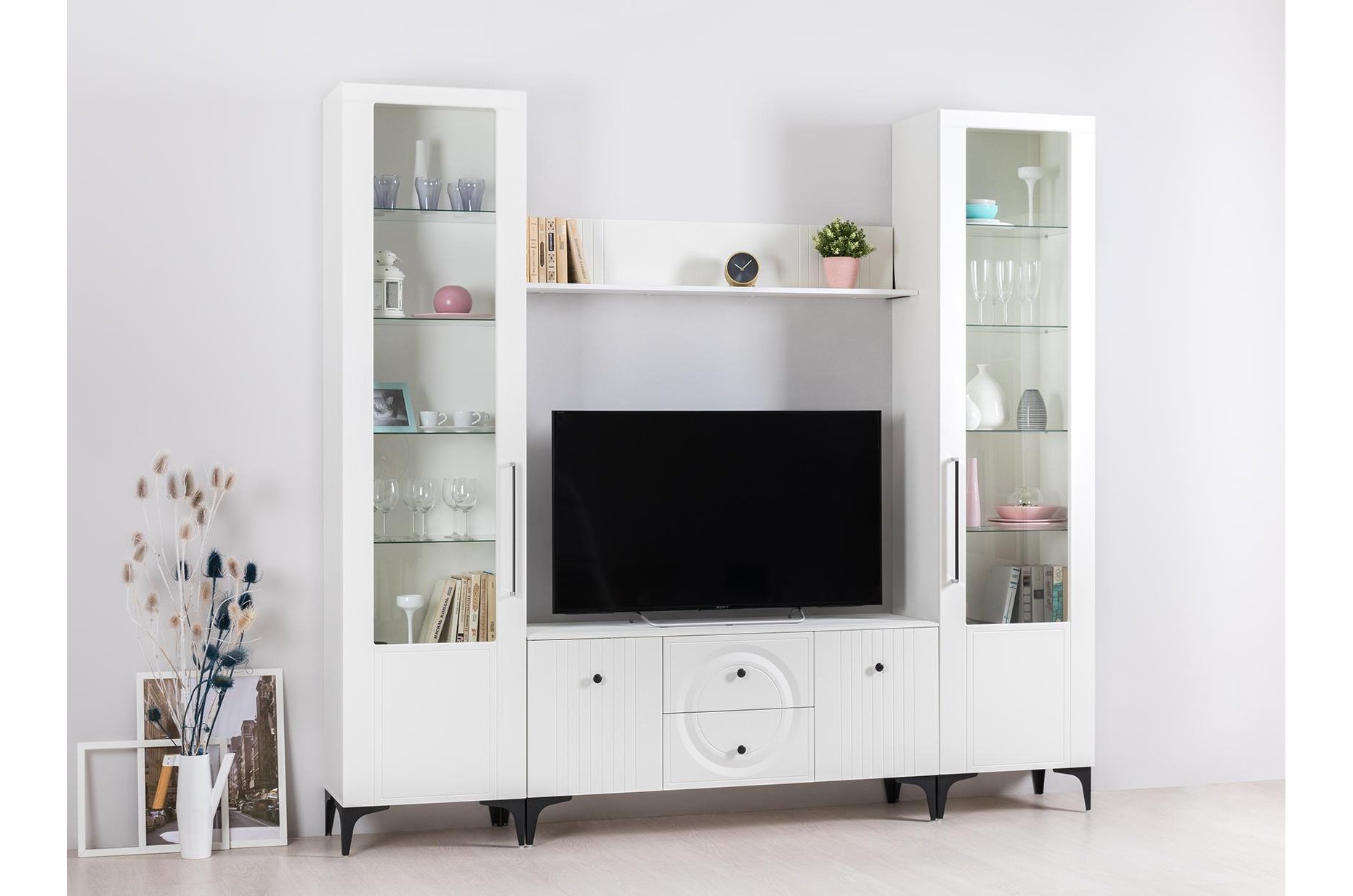 Модульная гостиная Вестра белый шагрень комплектация 3