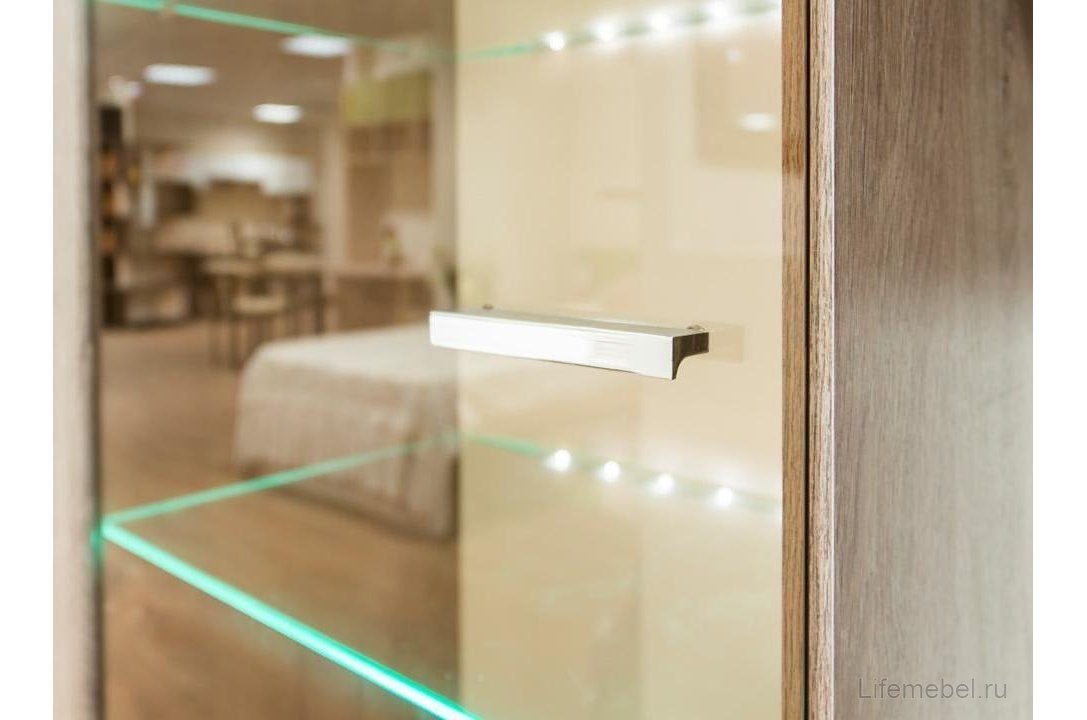 Стенка для гостиной Эйва (комплектация 1) фон бежевый / дуб верцаска