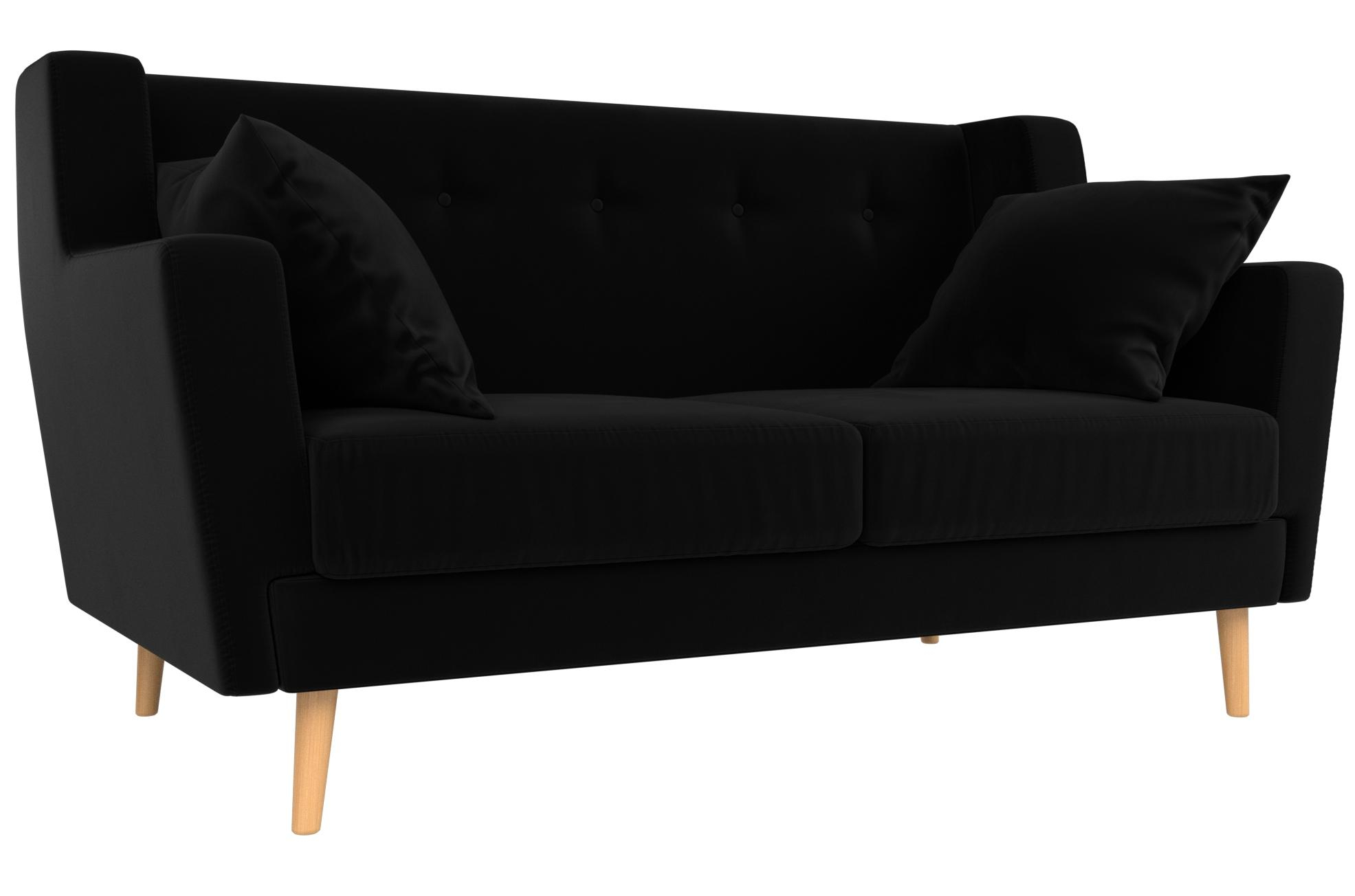 Диван Брайтон 2 черный велюр