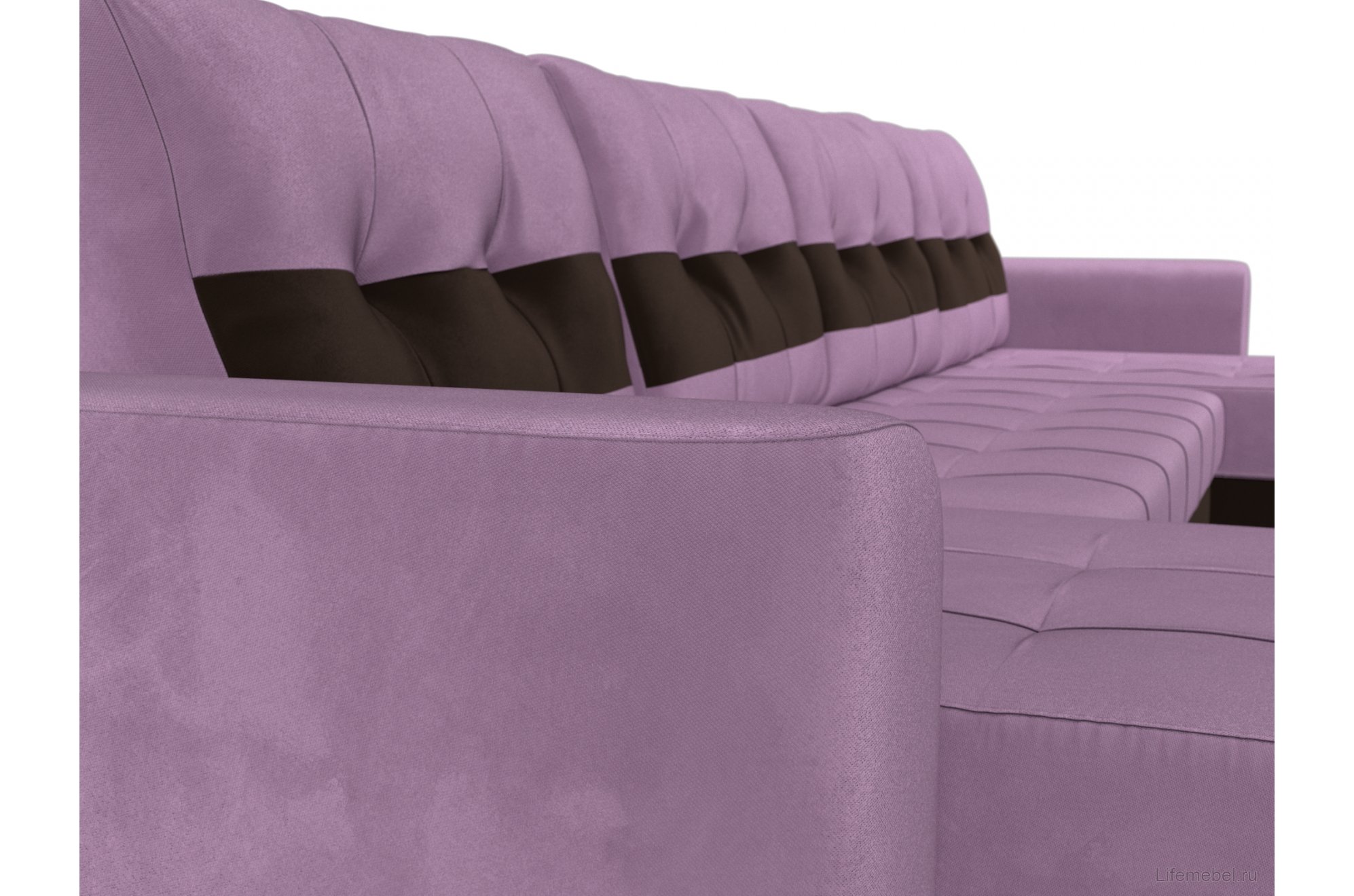 Диван Честер сиреневый / коричневый микровельвет