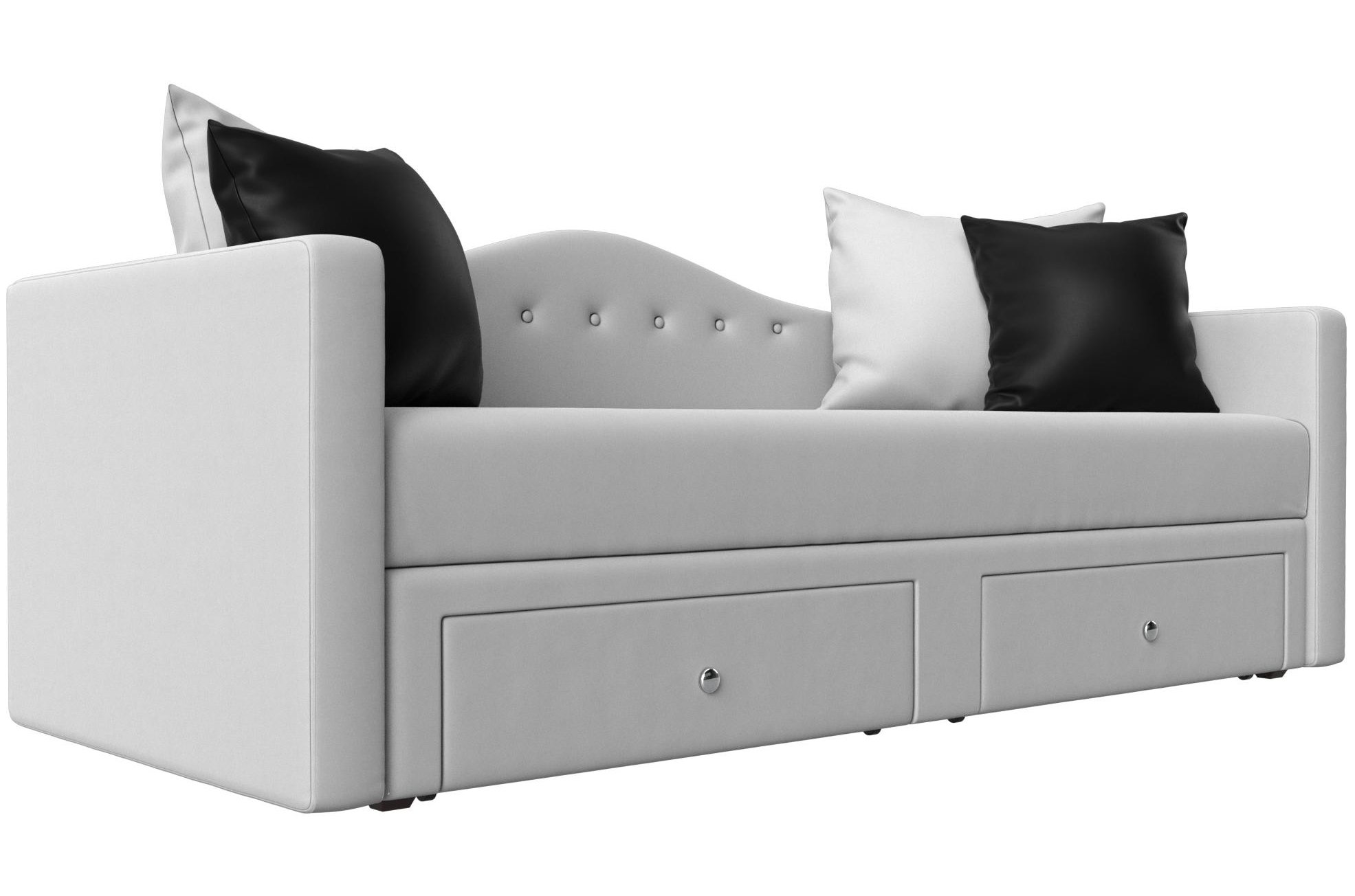 Диван Дориан экокожа белый / черный