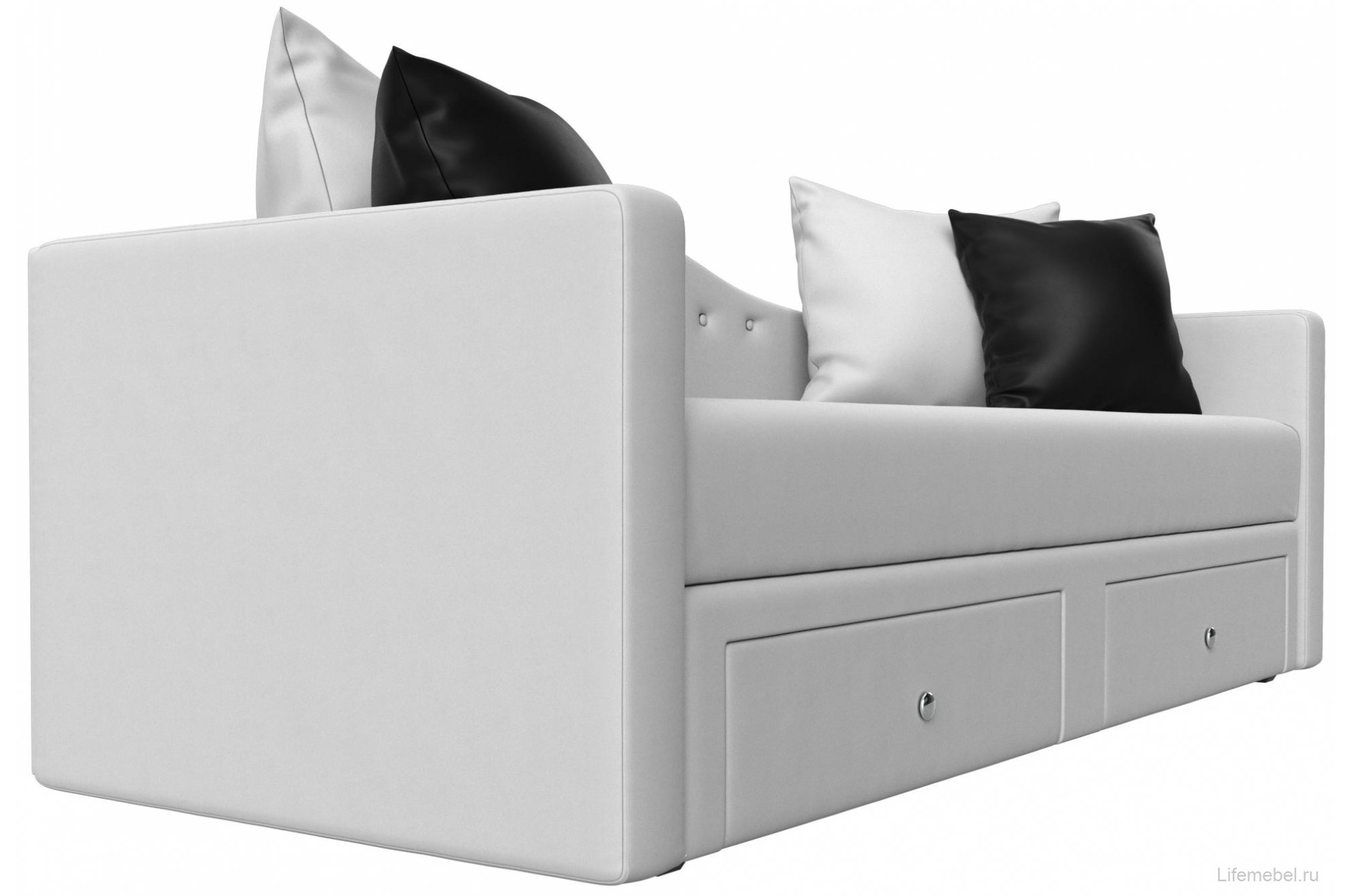 Диван Дориан экокожа белый / черный