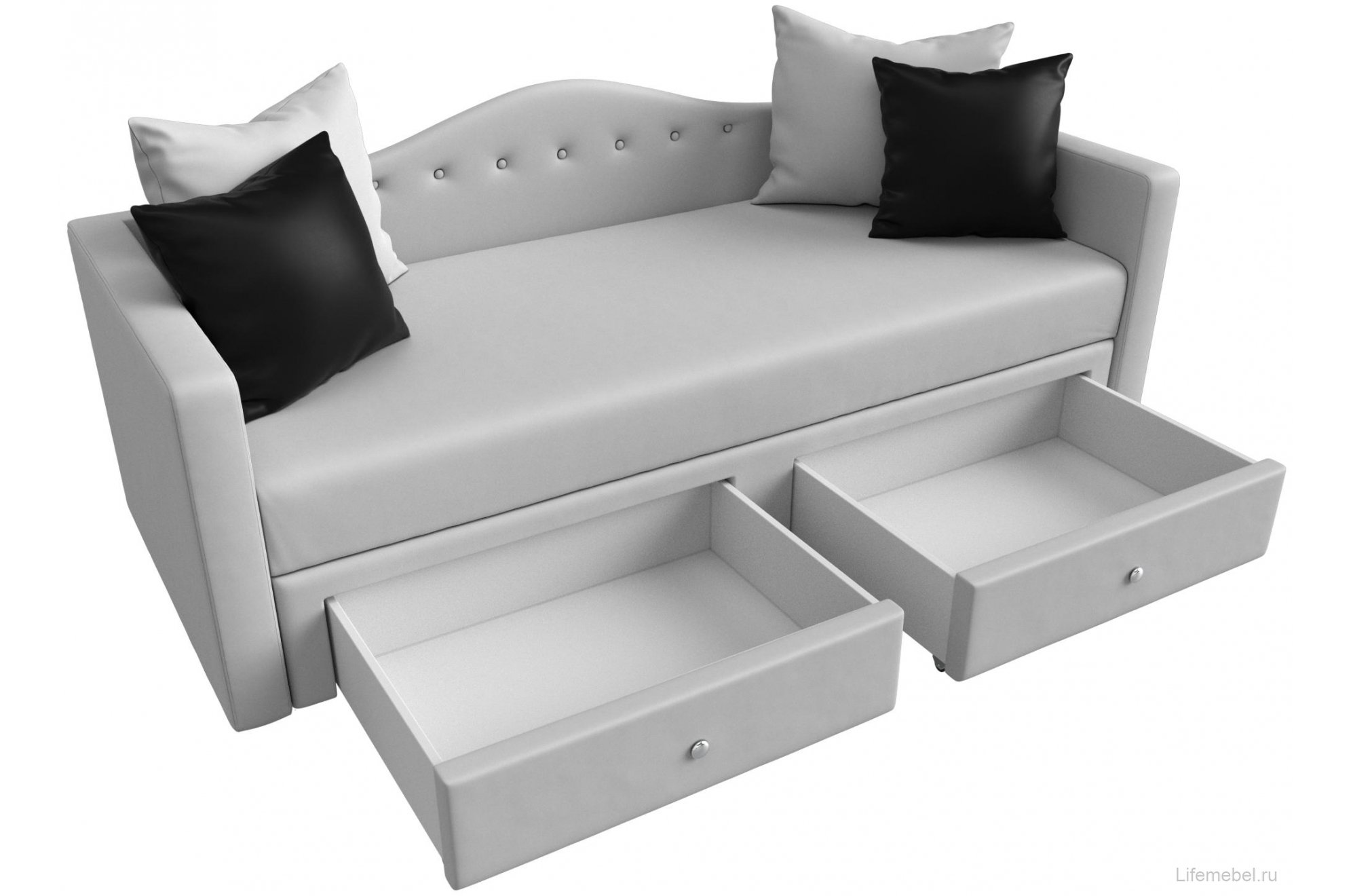 Диван Дориан экокожа белый / черный