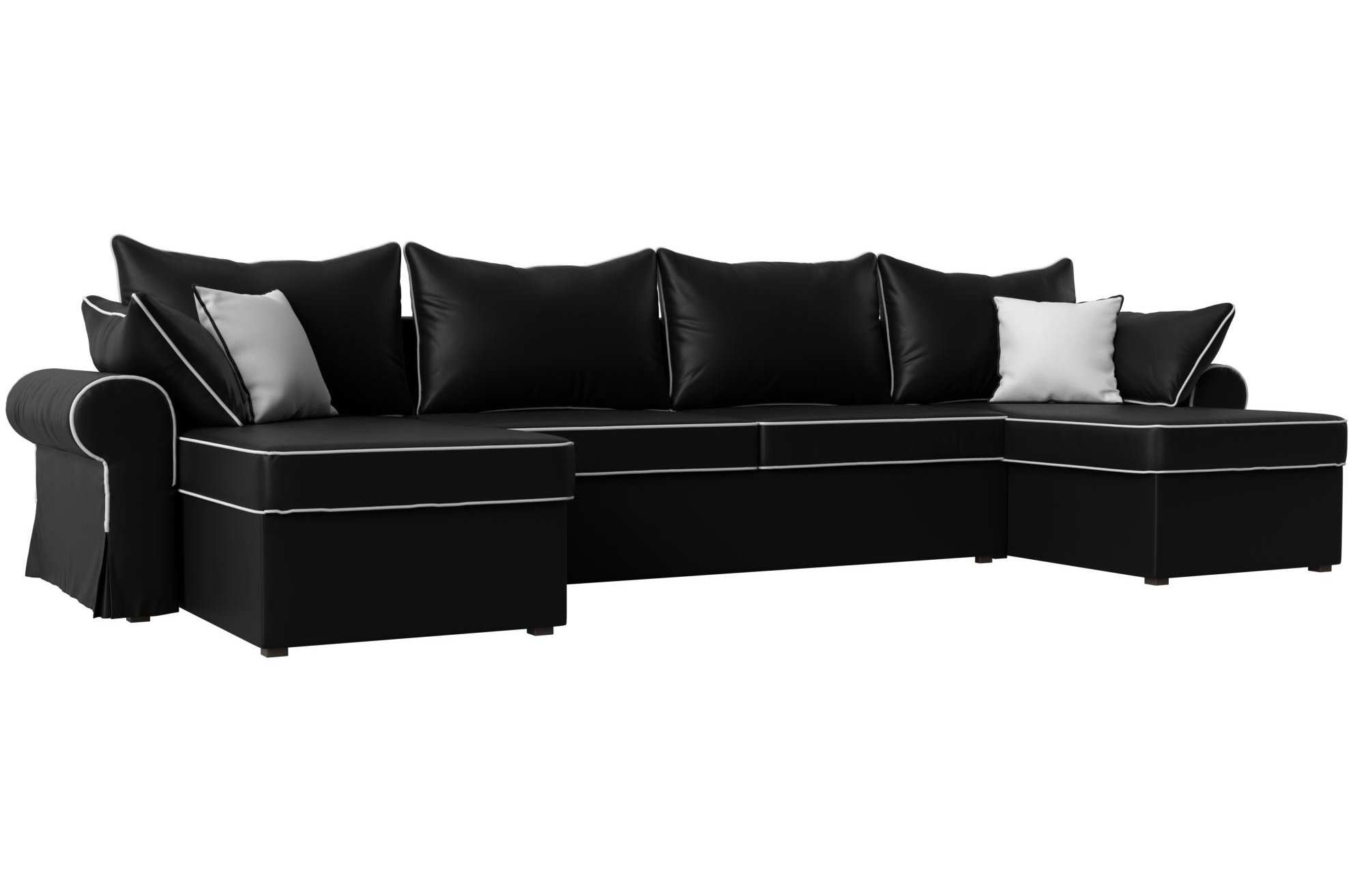 Диван Элис черная экокожа