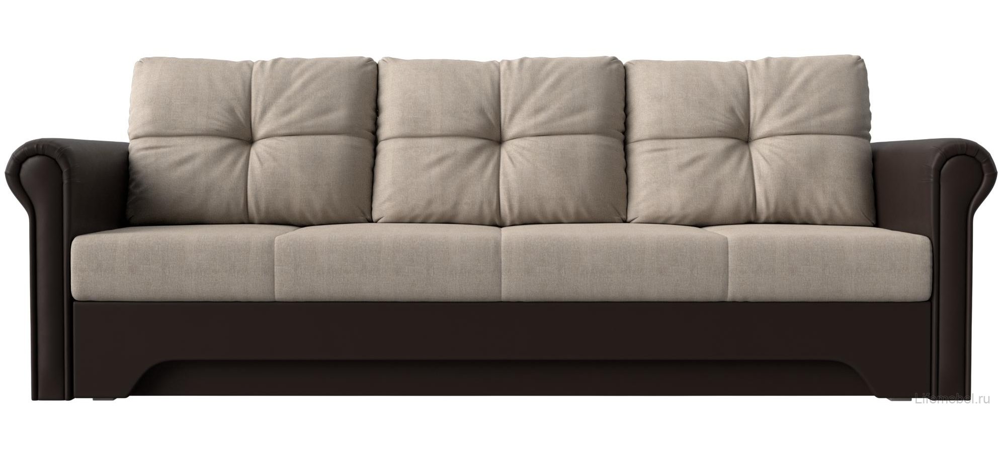 Диван Европа бежевая / коричневая рогожка