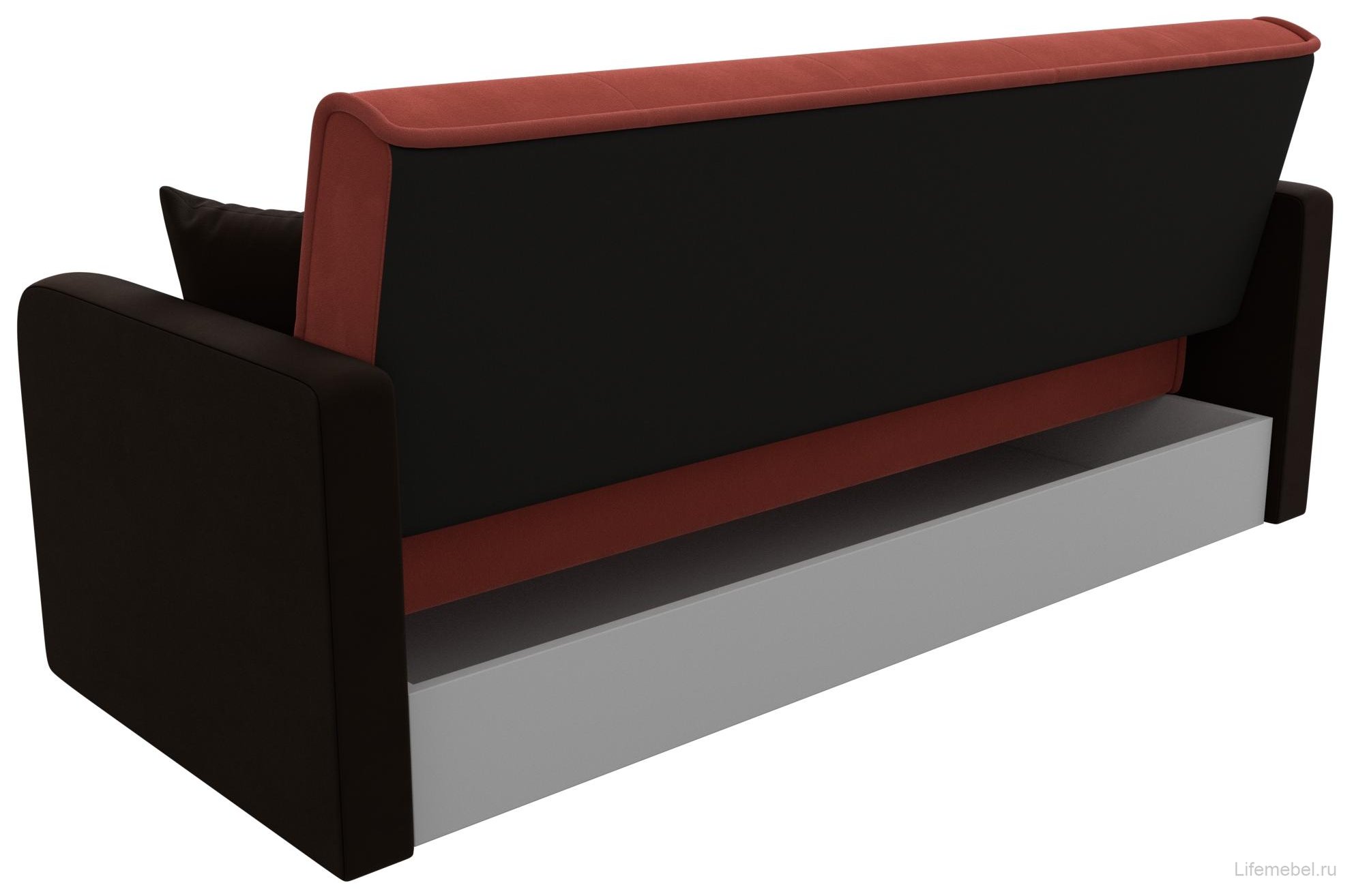 Диван Надежда коралловый / коричневый микровельвет