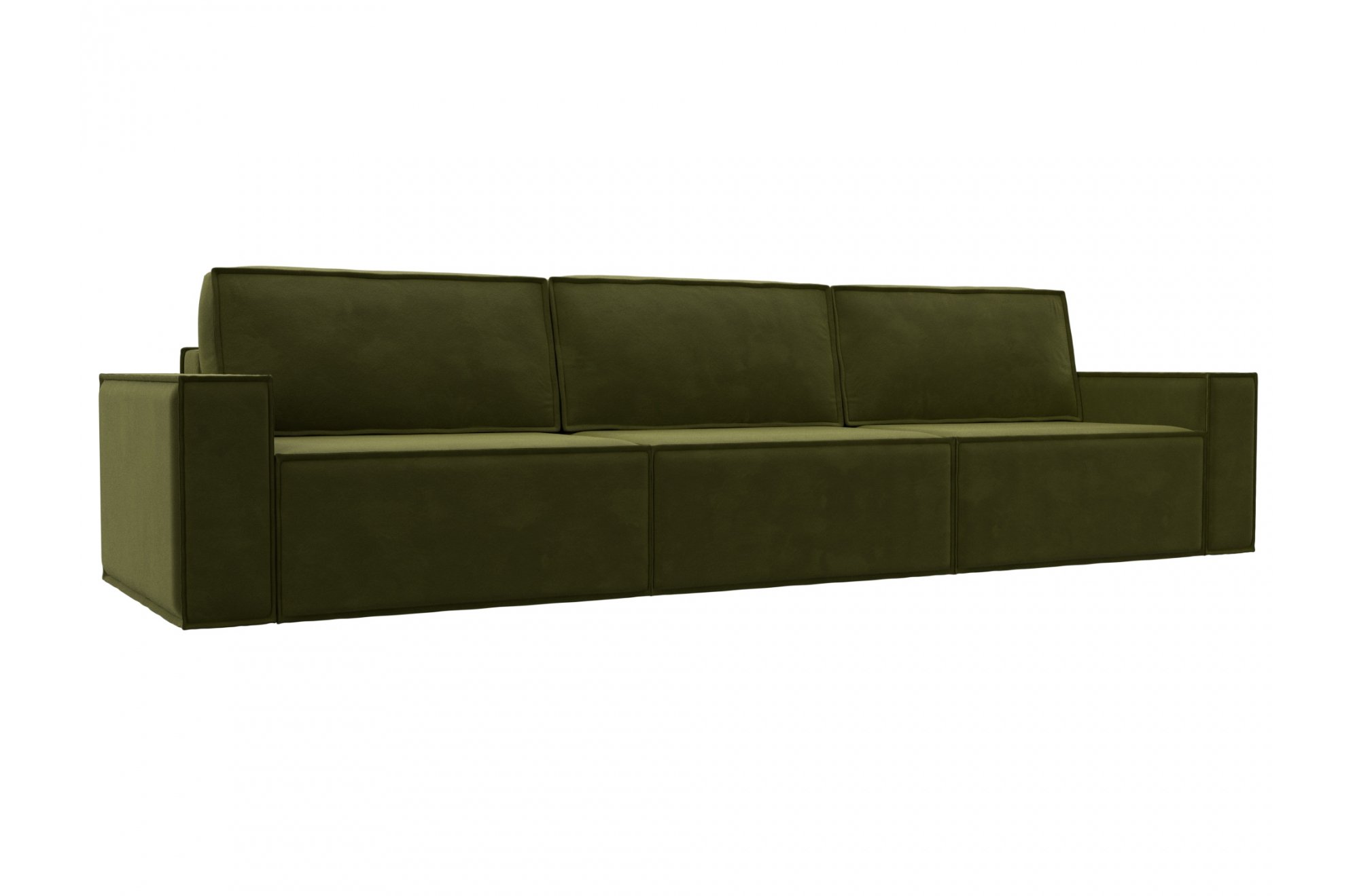 Диван Куба лонг зеленый микровельвет