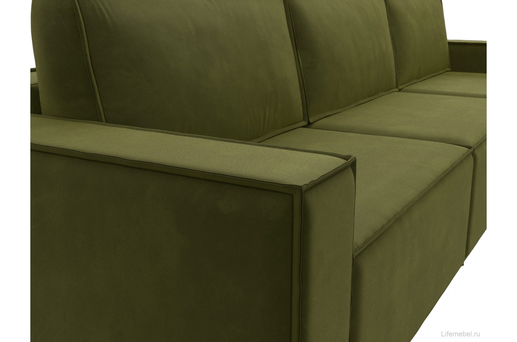 Диван Куба лонг зеленый микровельвет