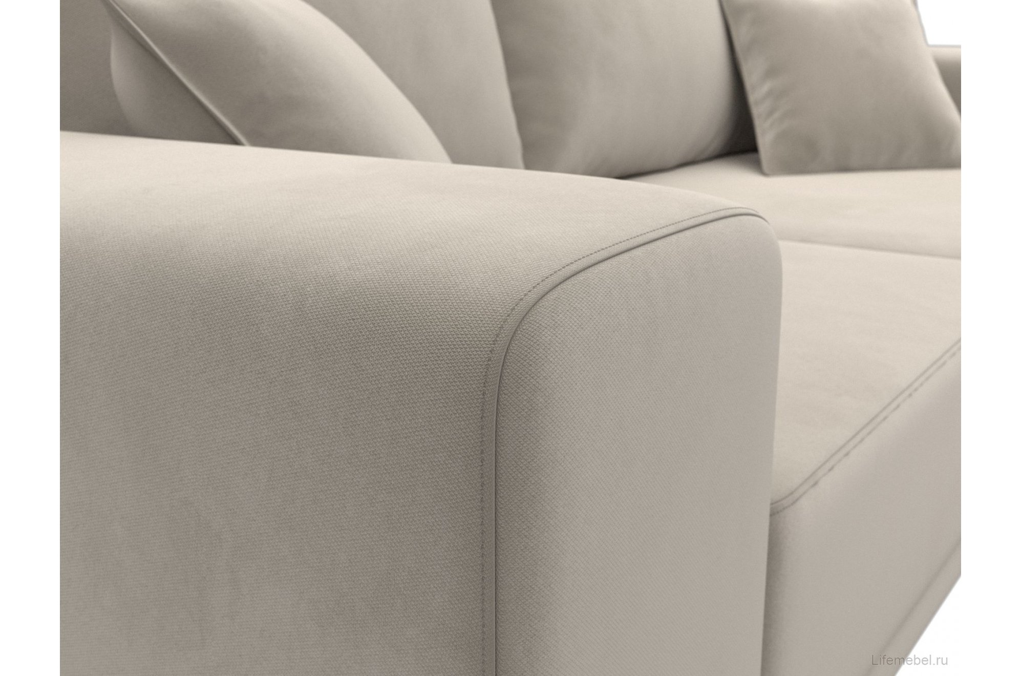 Диван Льюес микровельвет бежевый