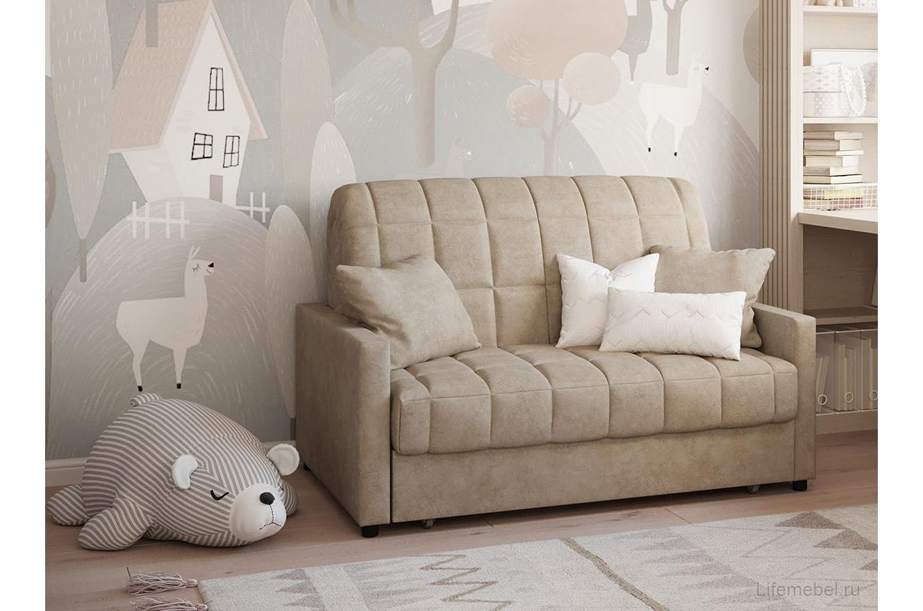 Диван Moon Family 134 велюр коричнево-бежевый 48-17