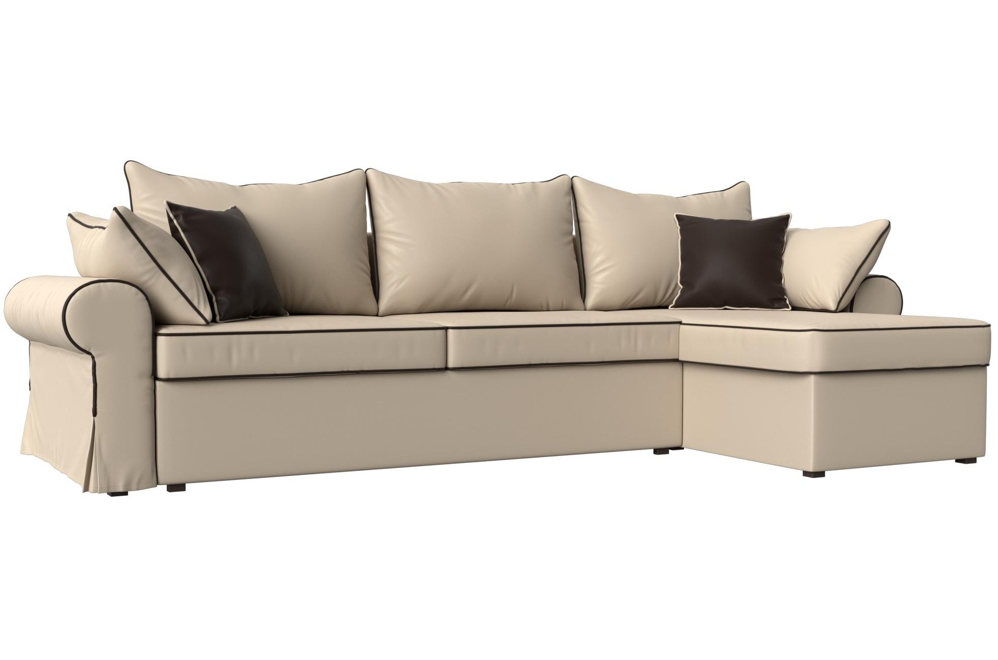 Диван Элис правый бежевая экокожа