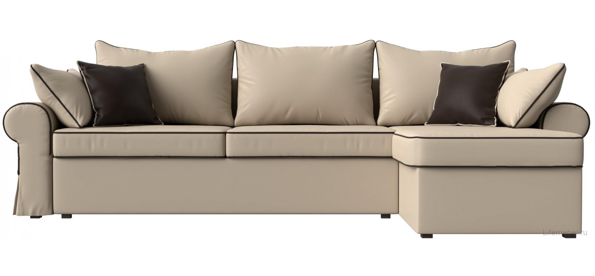 Диван Элис правый бежевая экокожа