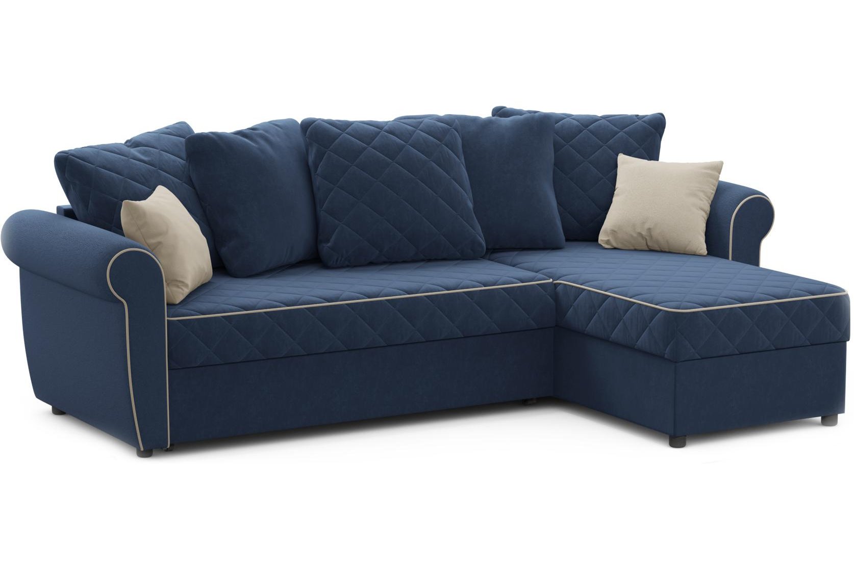 Диван угловой Moon Family 123 велюр синий