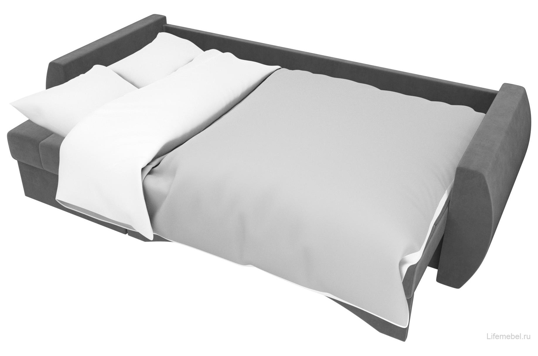 Диван угловой Сатурн левый серый велюр