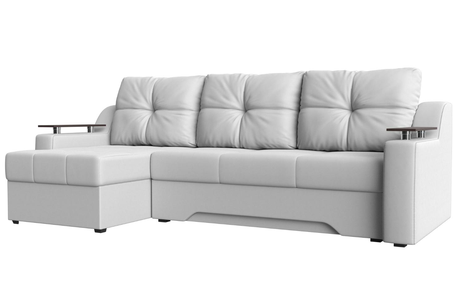 Диван угловой Сенатор экокожа белый левый