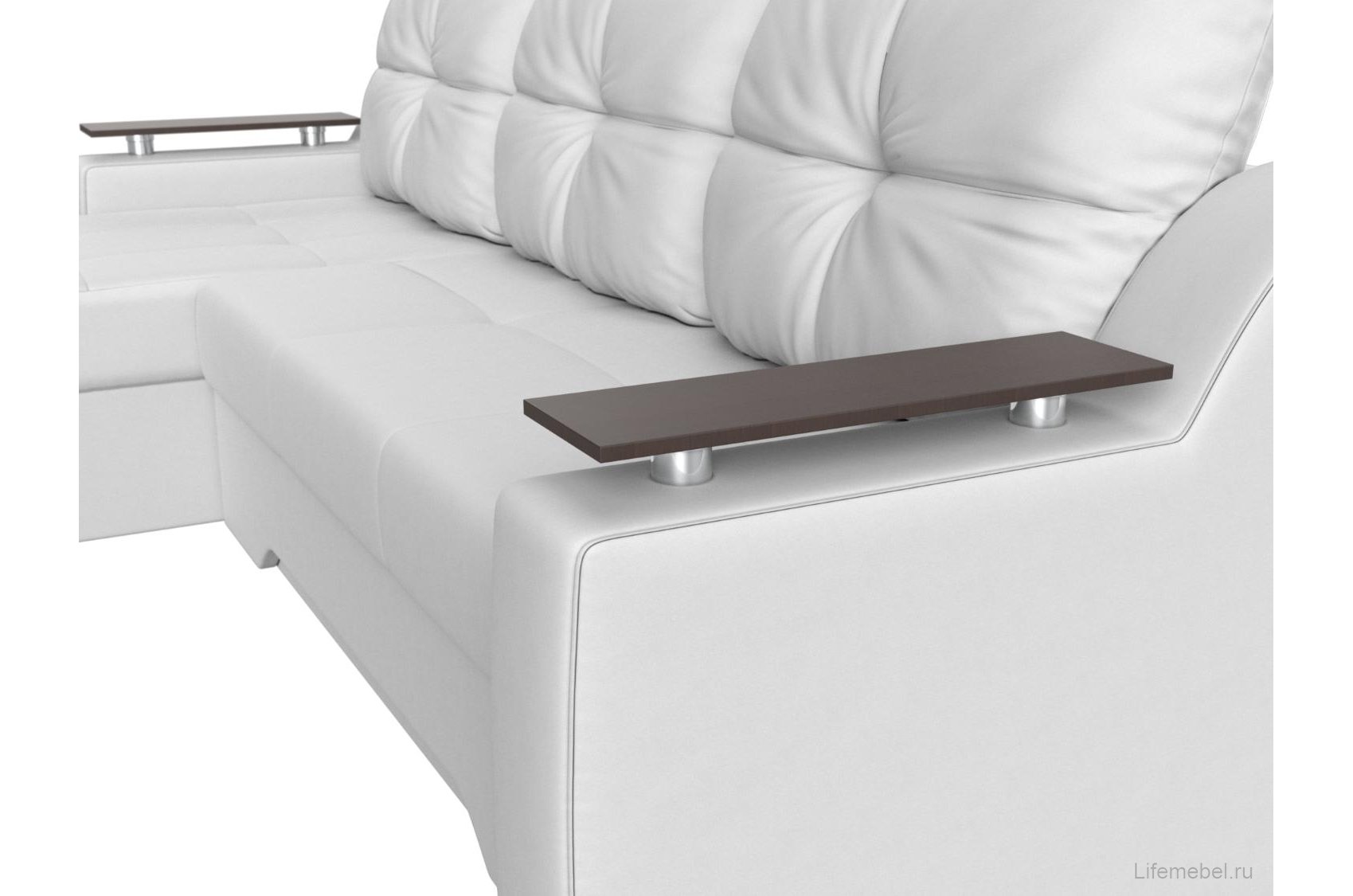 Диван угловой Сенатор экокожа белый левый