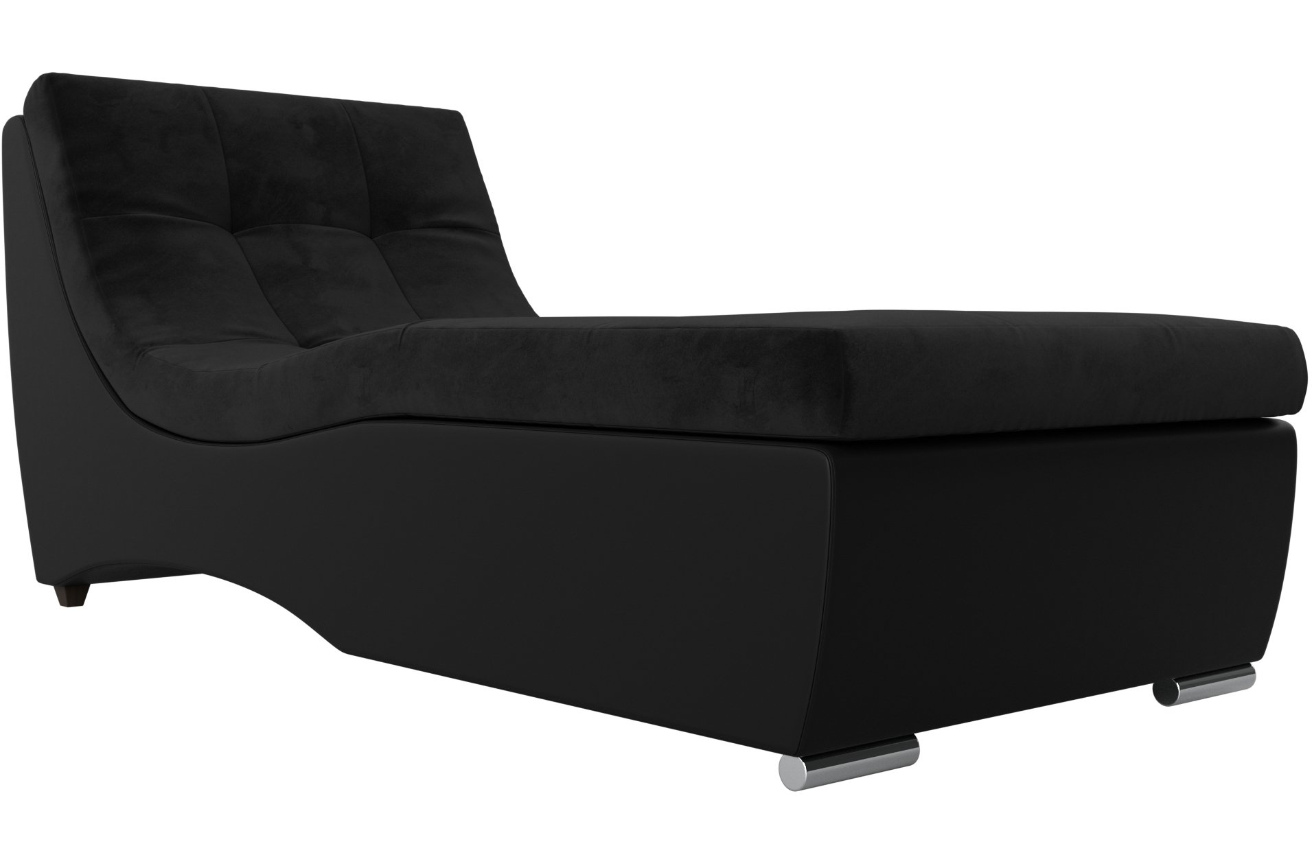 Модуль канапе Монреаль черный велюр / экокожа