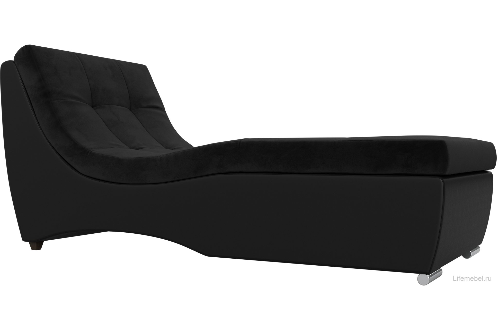 Модуль канапе Монреаль черный велюр / экокожа