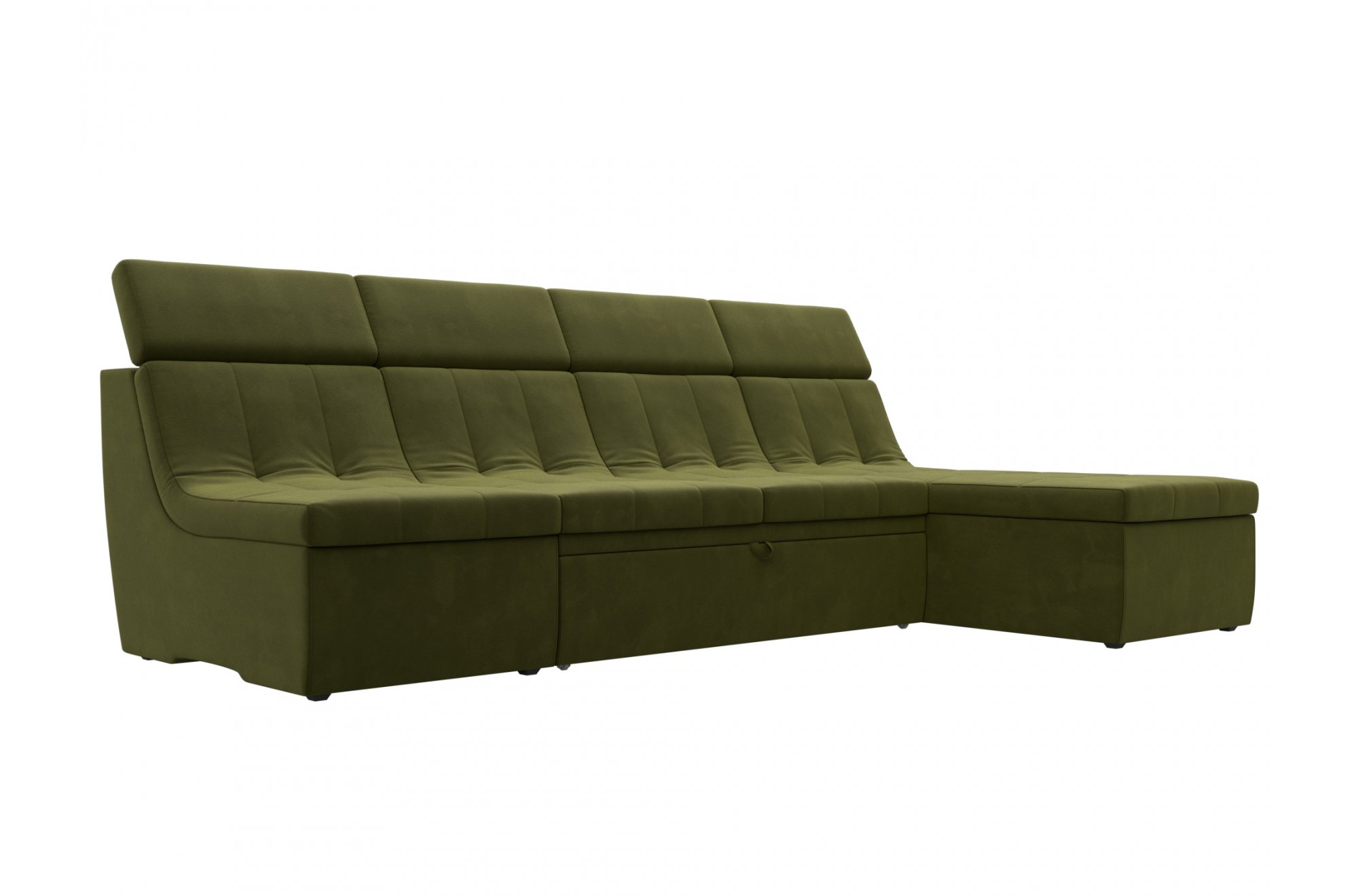 Модульный диван угловой Холидей Люкс правый зеленый микровельвет