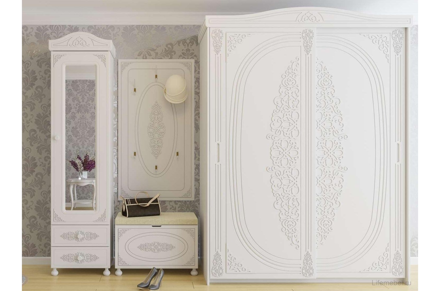 Шкаф-купе Ассоль АС-20 белое дерево