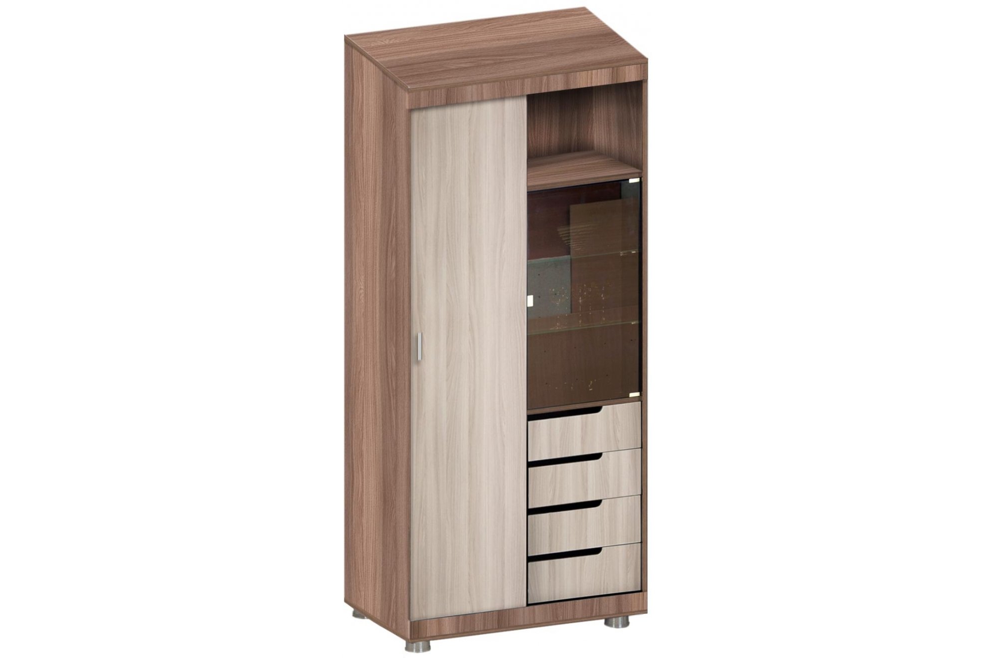 Шкаф-купе Эдвард-5 ясень темный / ясень светлый