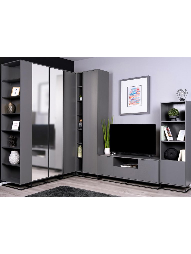 Стеллаж City узкий графит