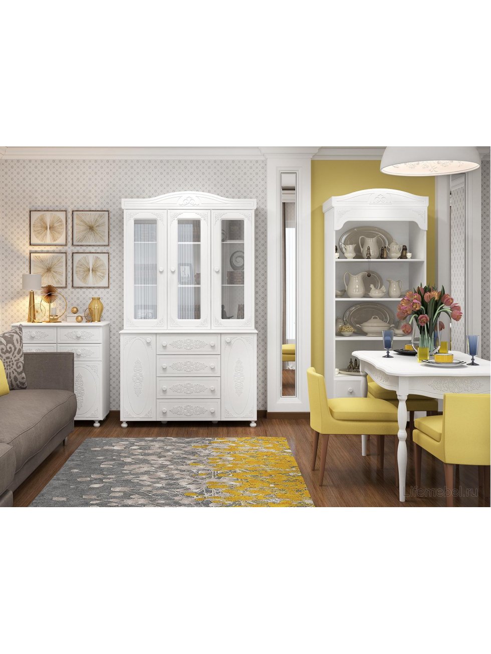 Стеллаж Ассоль АС-3 белое дерево