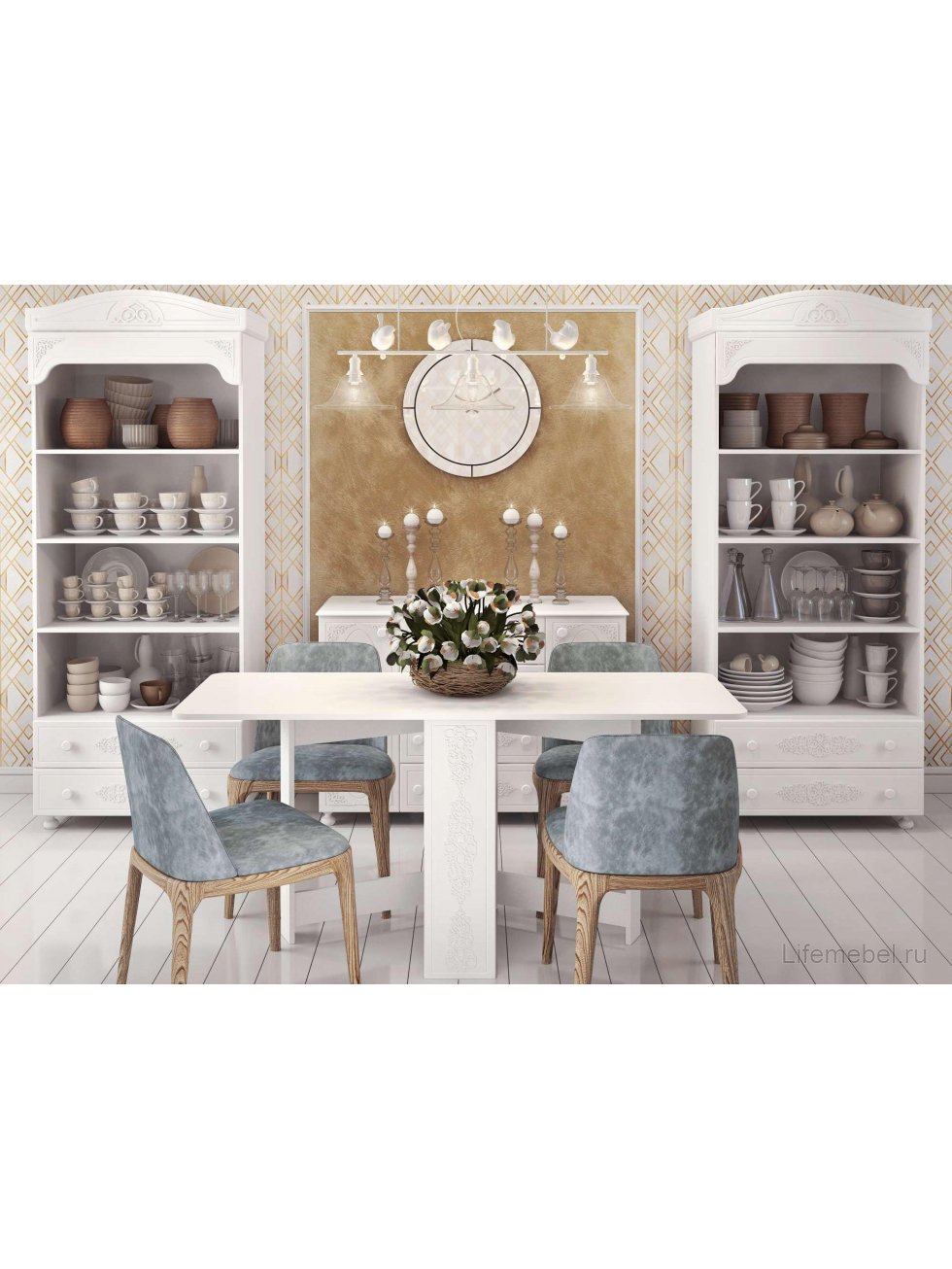 Стеллаж Ассоль АС-3 белое дерево