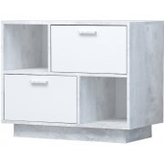 бетон светлый / белый глянец