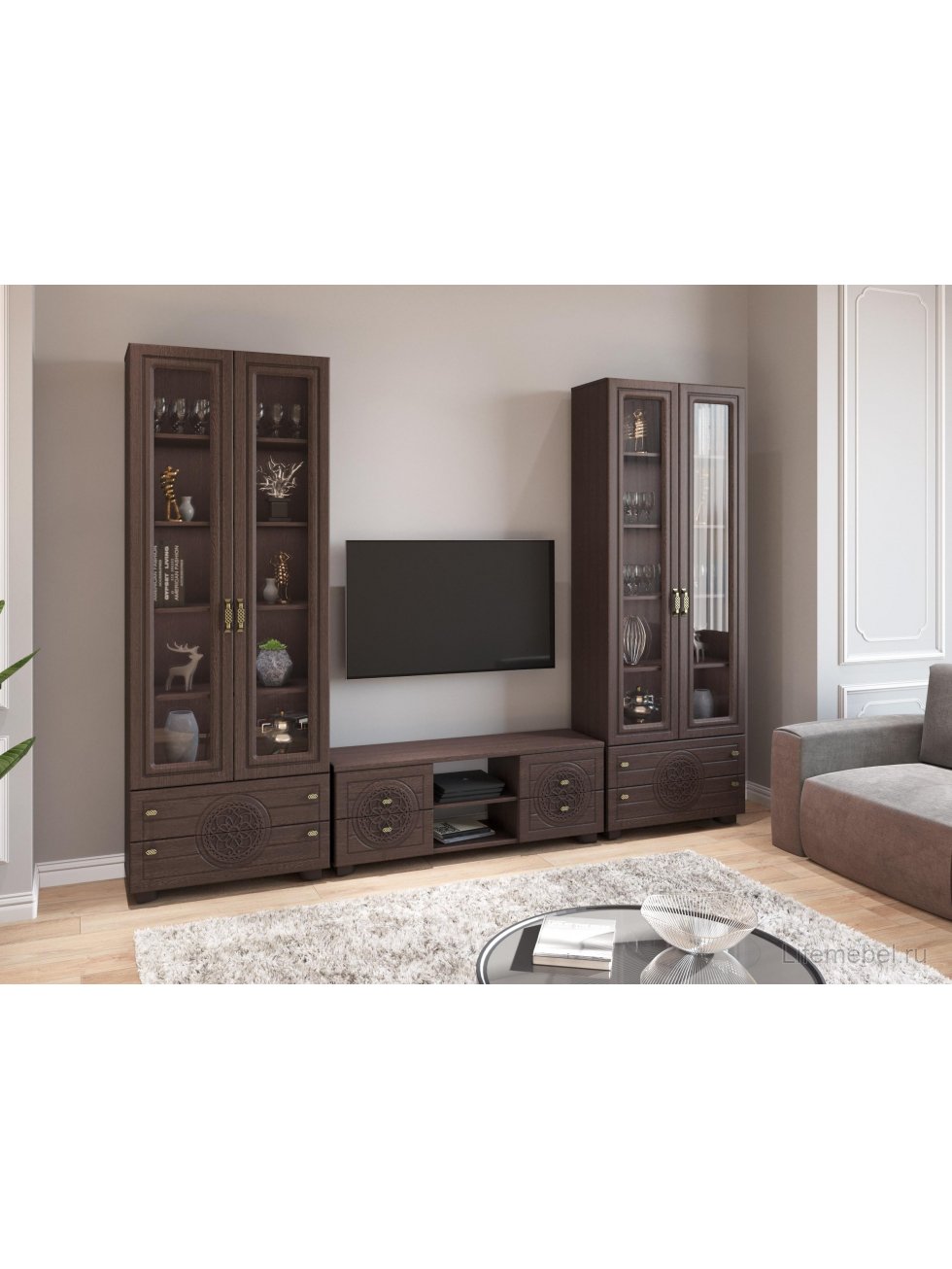 Витрина Монблан МБ-27К венге / орех шоколадный