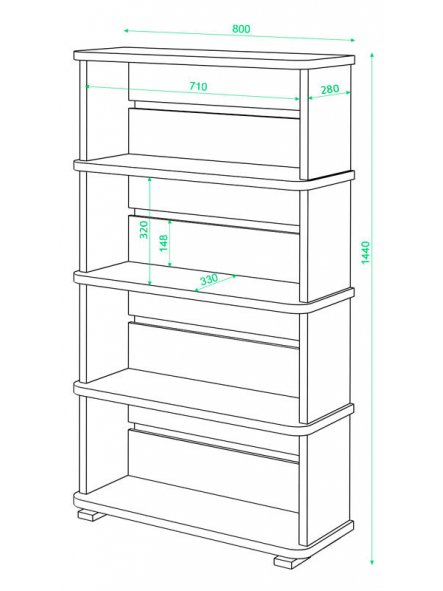 Cтеллаж СБ-25/4 В венге Cтеллаж СБ-25/4 В венге