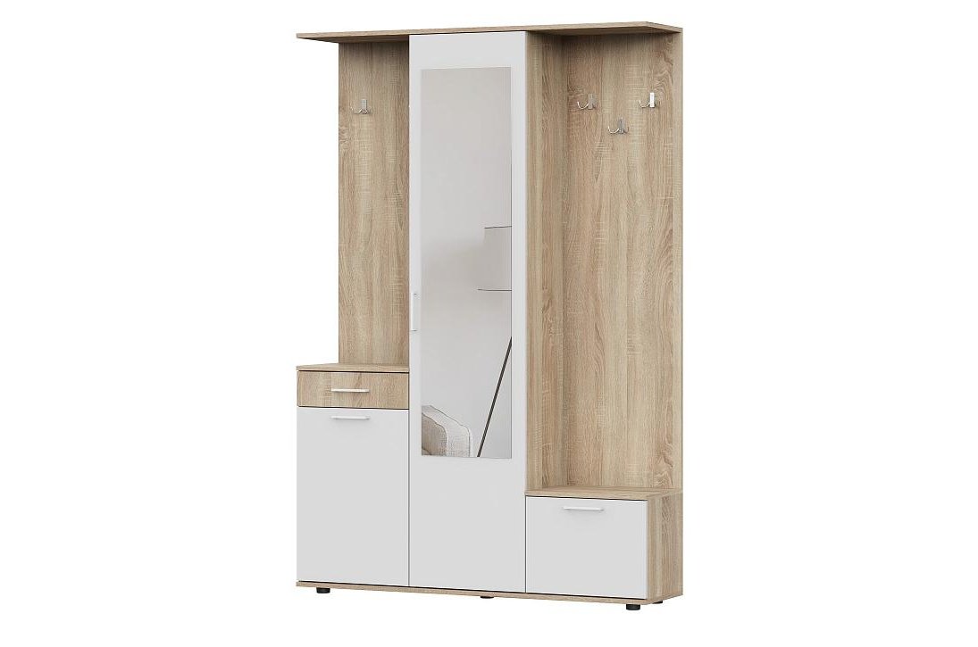 Готовая прихожая Пети дуб сонома / белый