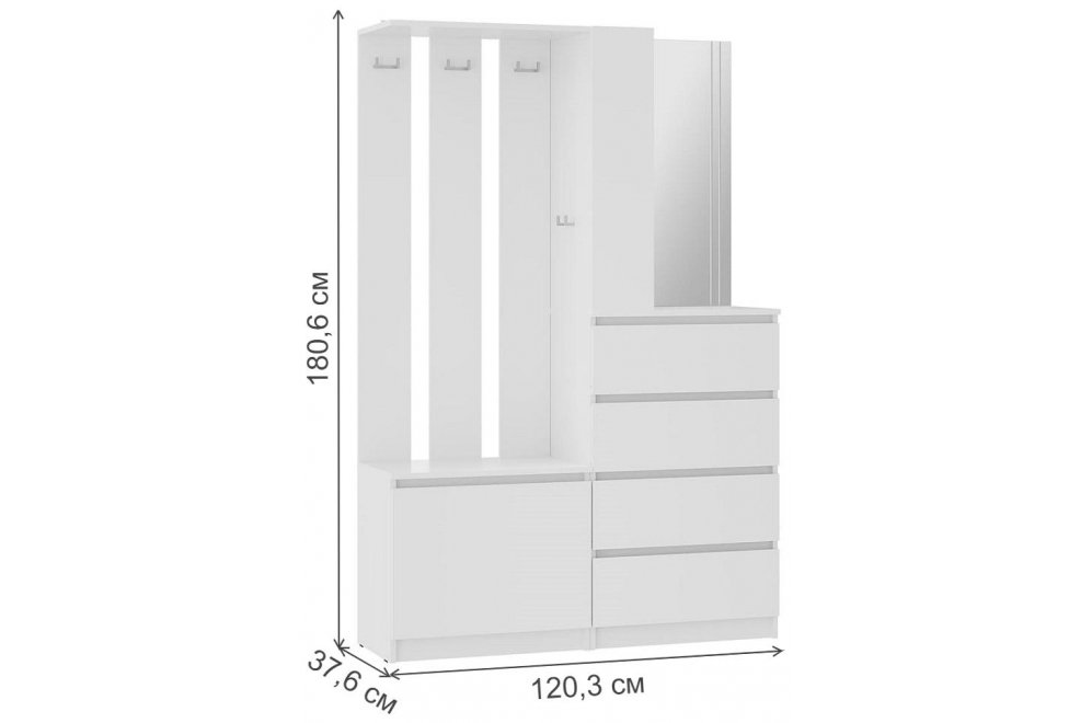 Готовая прихожая Симпл ПР-04 белый Готовая прихожая Симпл ПР-04 белый