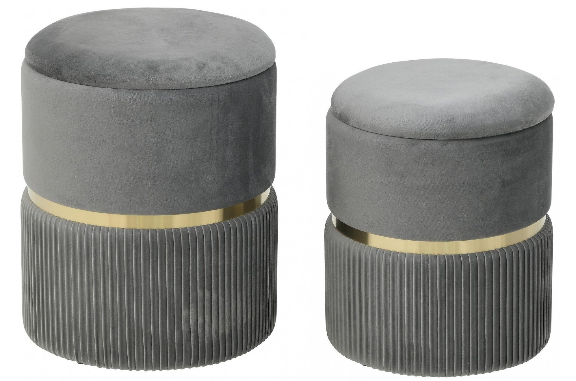 Комплект пуфиков Jennifer серый / золотой