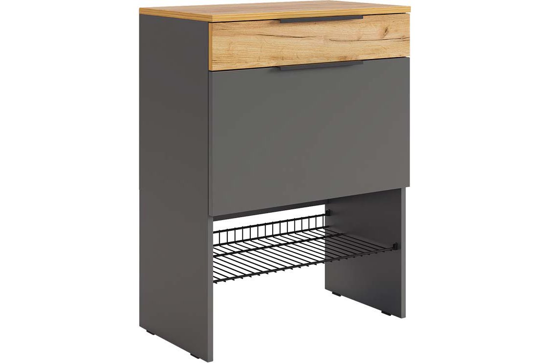 Обувница Баско графит / дуб крафт золотой