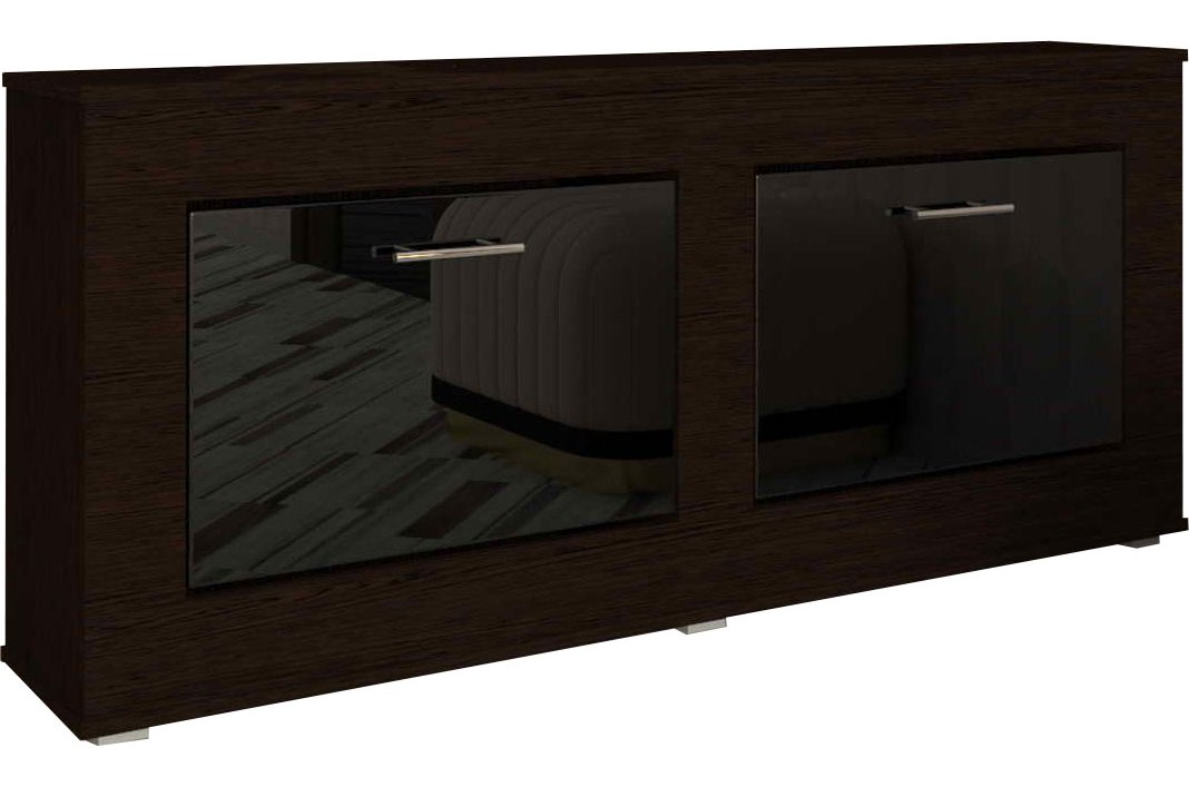 Обувница Мебелеф 24 венге / черный глянец