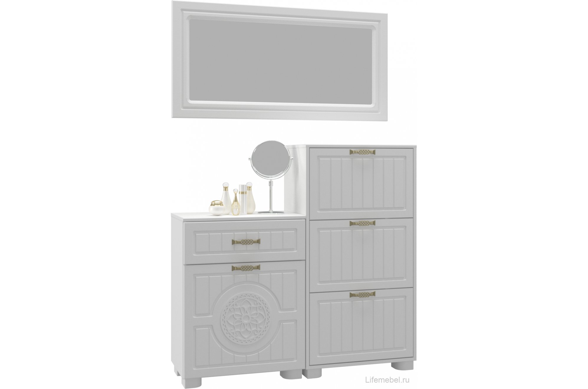 Обувница Монблан МБ-34К белое дерево