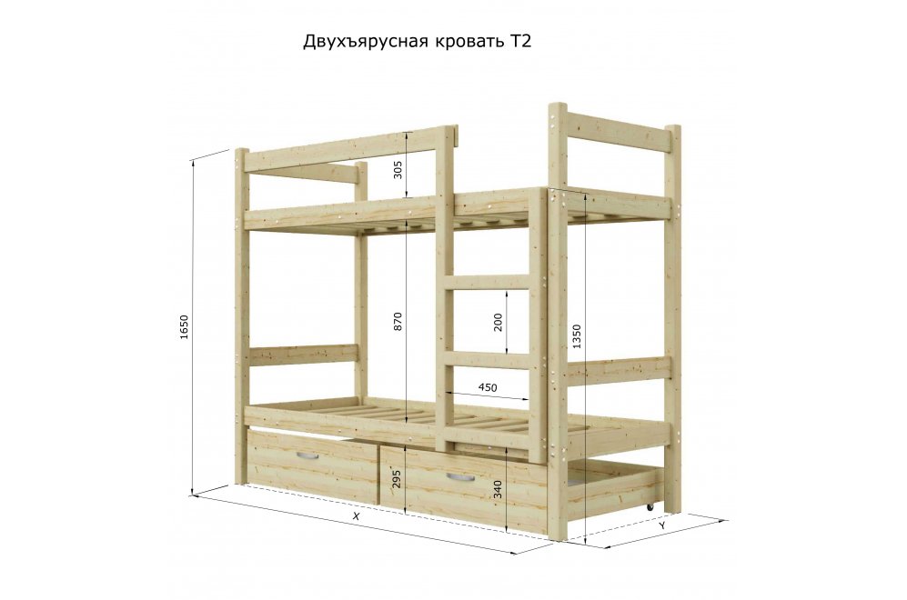 Двухъярусная кровать Алита 70х190 Двухъярусная кровать Алита 70х190
