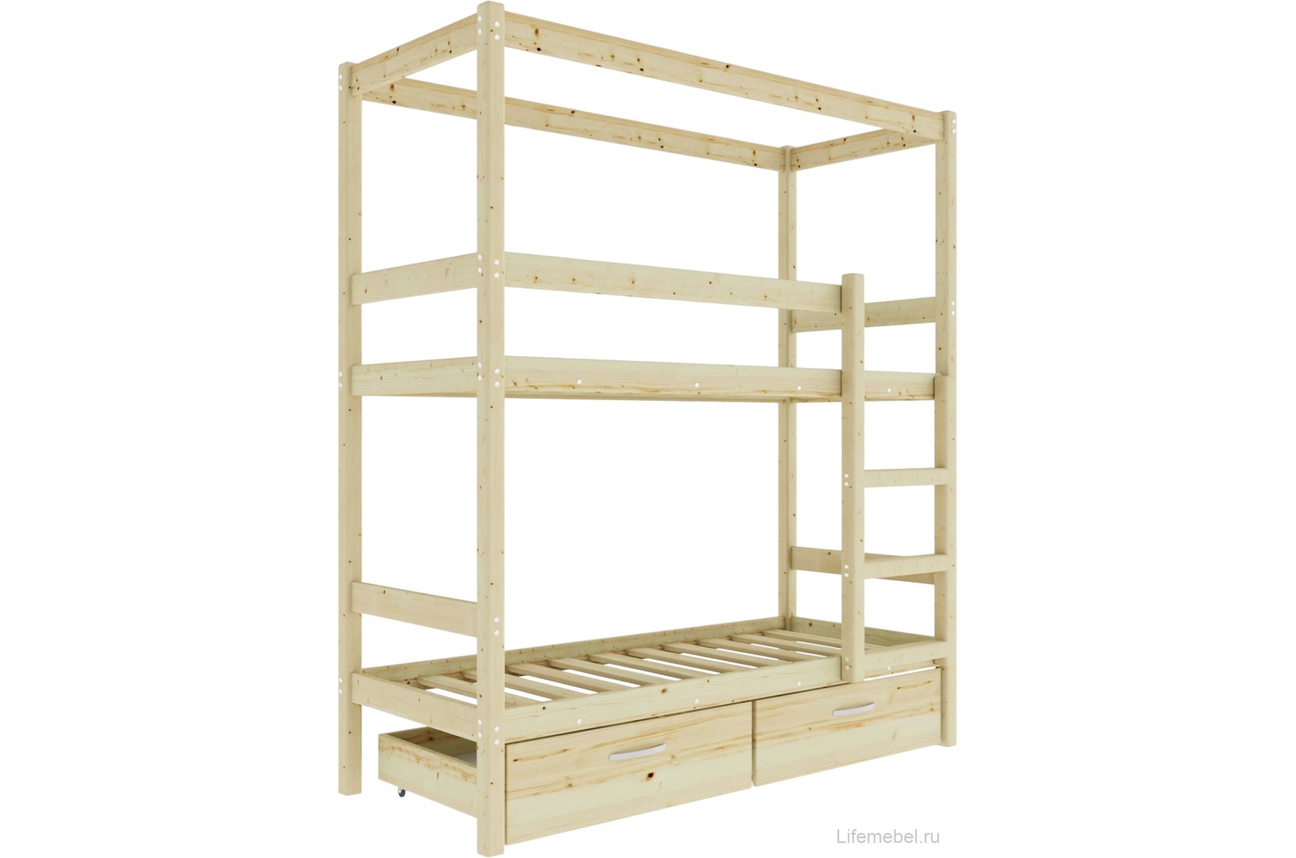 Двухъярусная кровать Бернли 80х190 c каркасом для штор