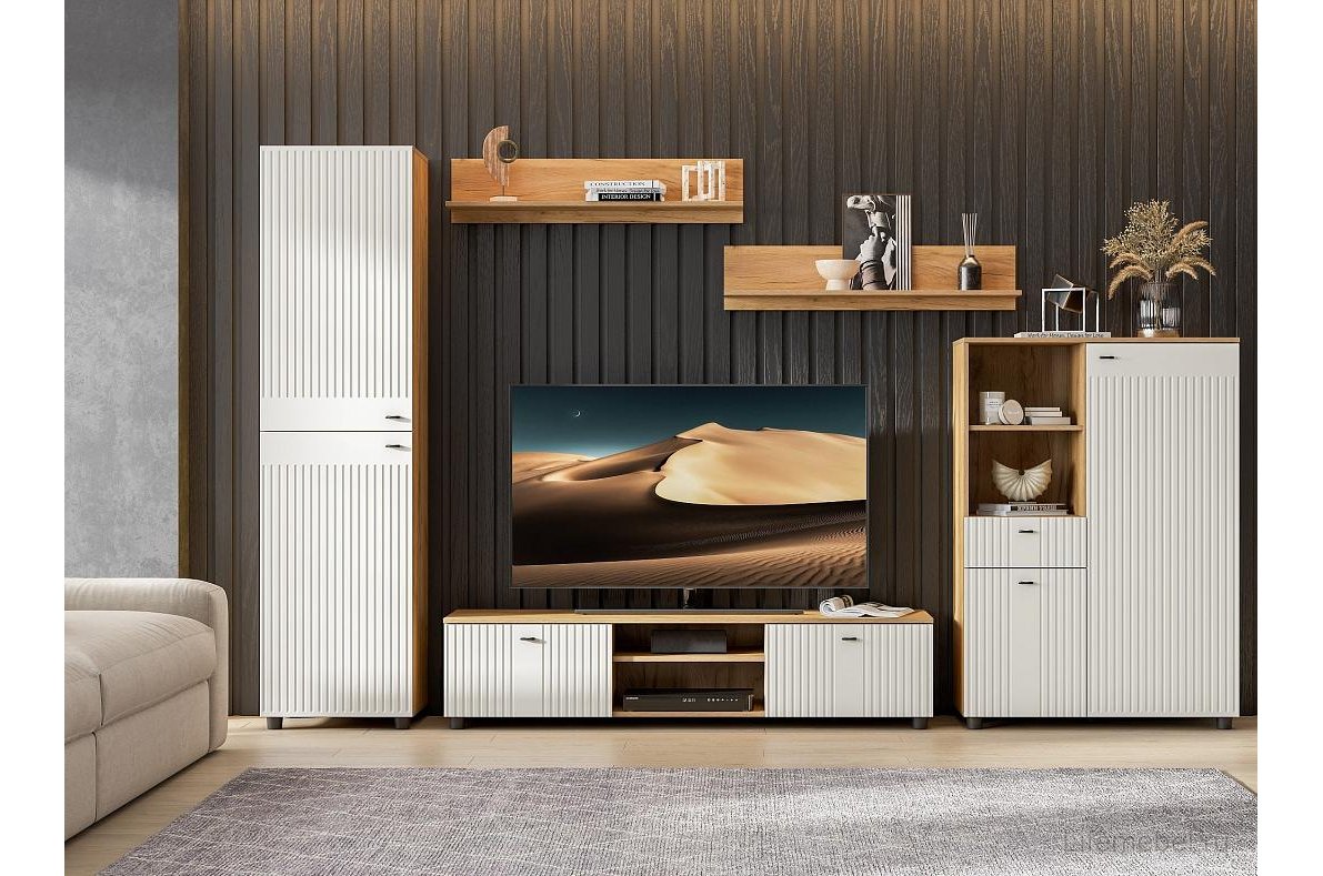 Комод Эдолина дуб золотой / белый матовый