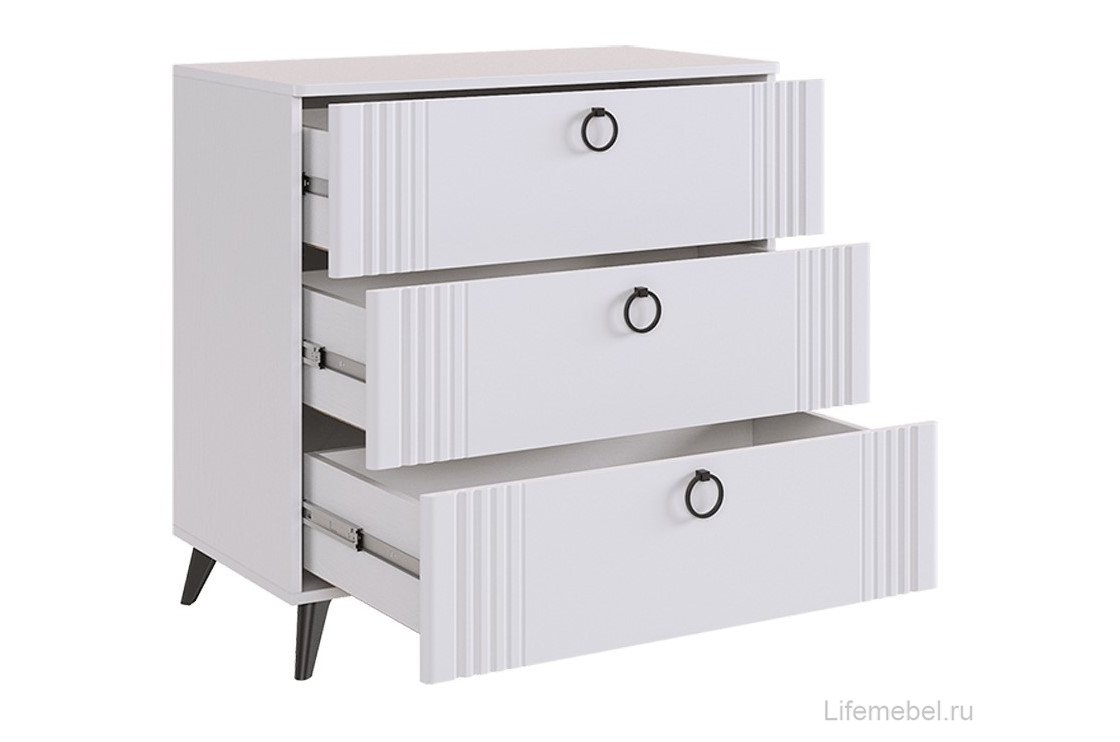 Комод Ева белое дерево / белый матовый
