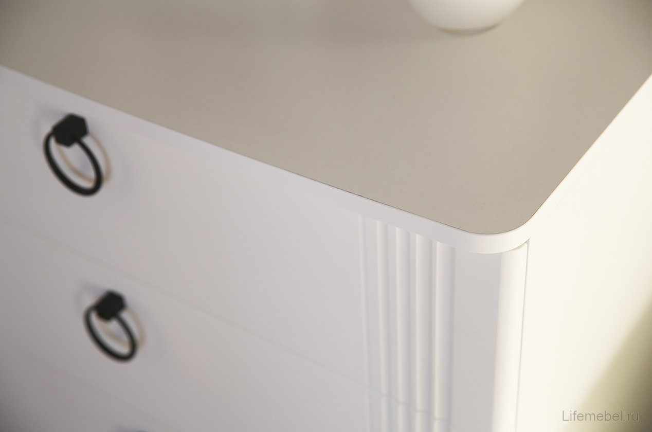 Комод Ева белое дерево / белый матовый