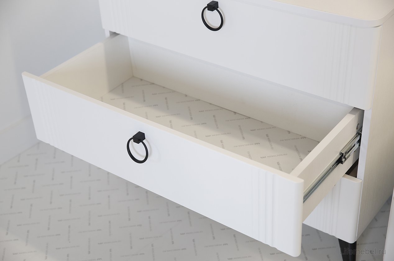 Комод Ева белое дерево / белый матовый